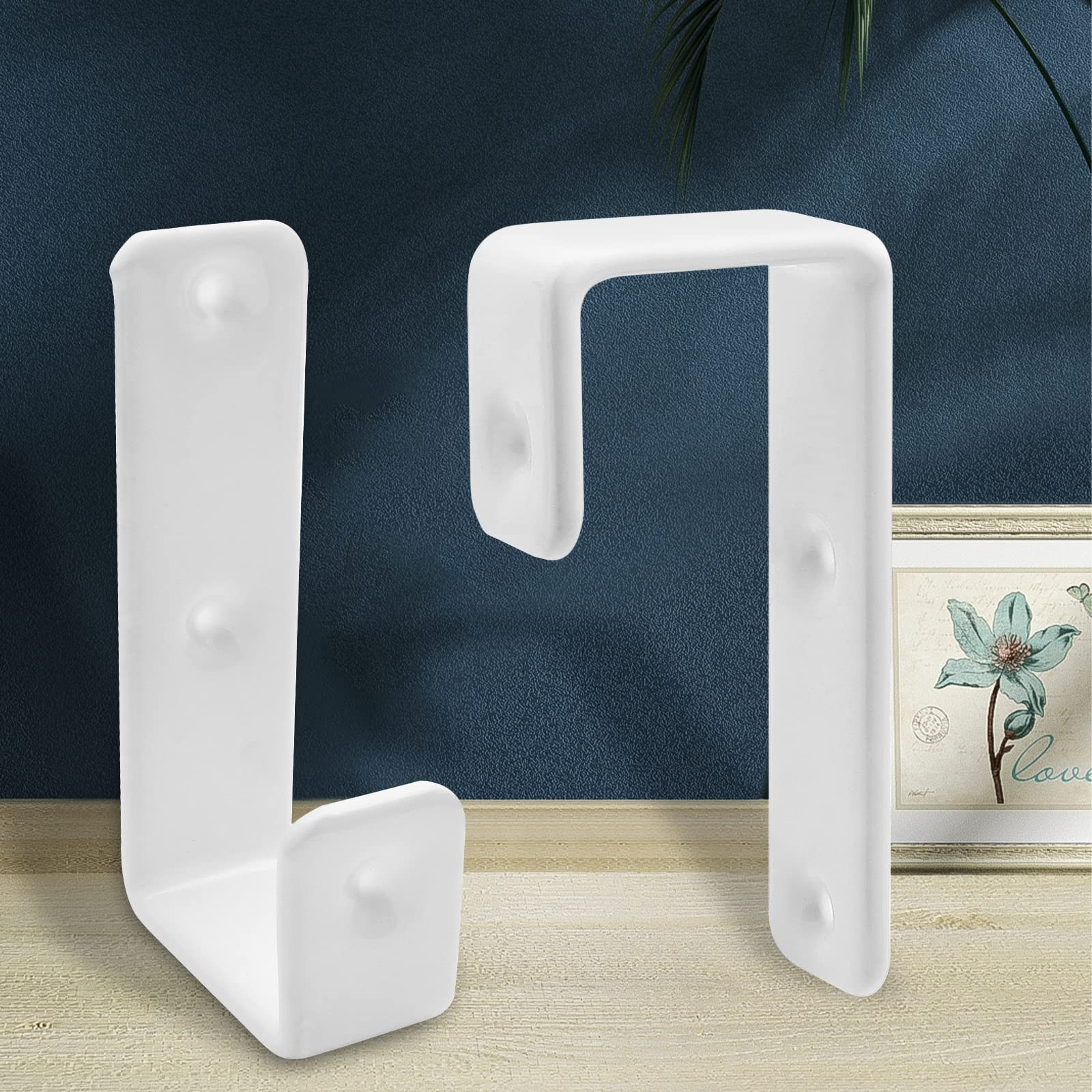 Bivethoi 2pcs Bunk Bed Ladder Hook Brackets, 1 Inch J Hanger White With
