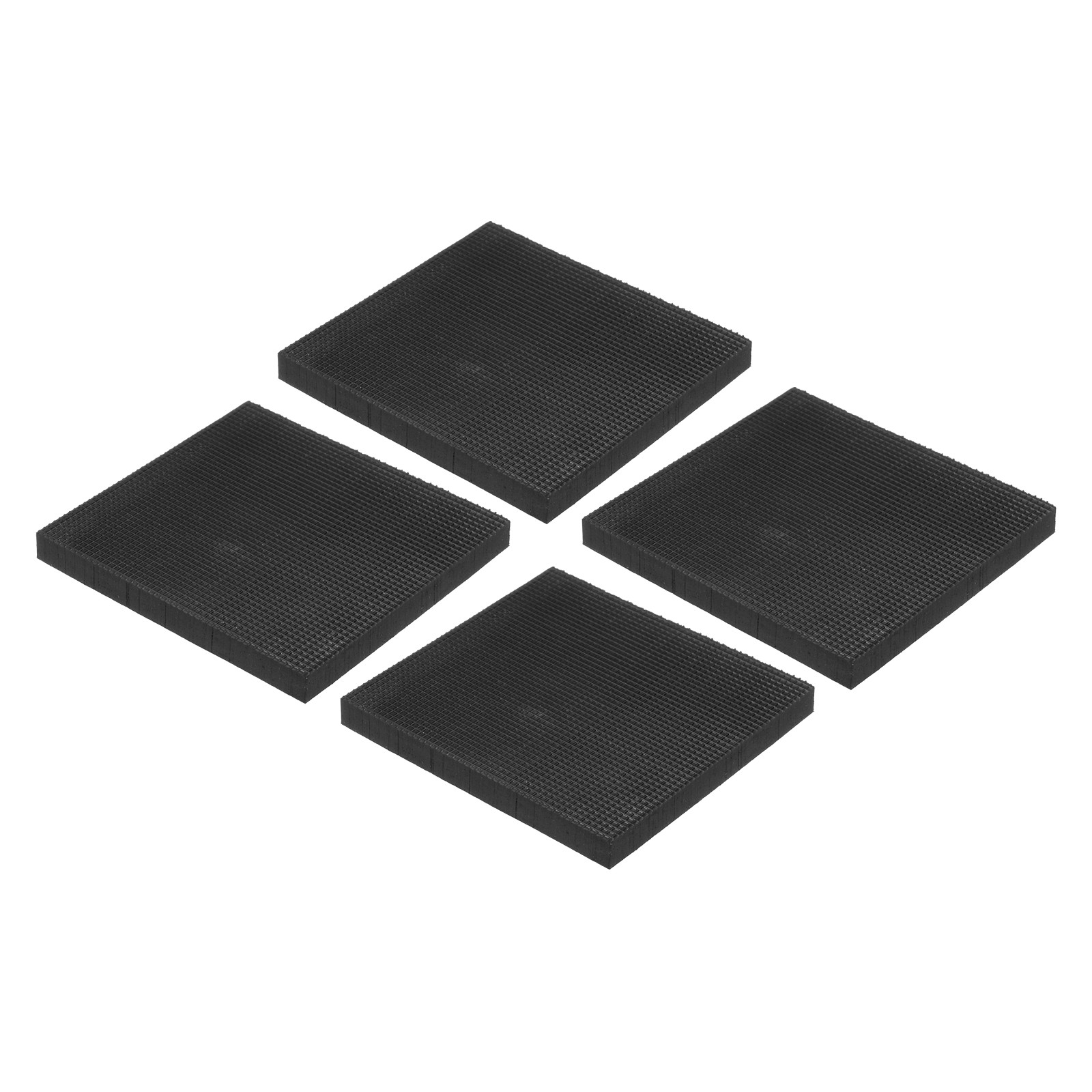 4Pcs Square Rubber Anti-Vibration Pads 3.94" x 3.94" x 0.4", Black