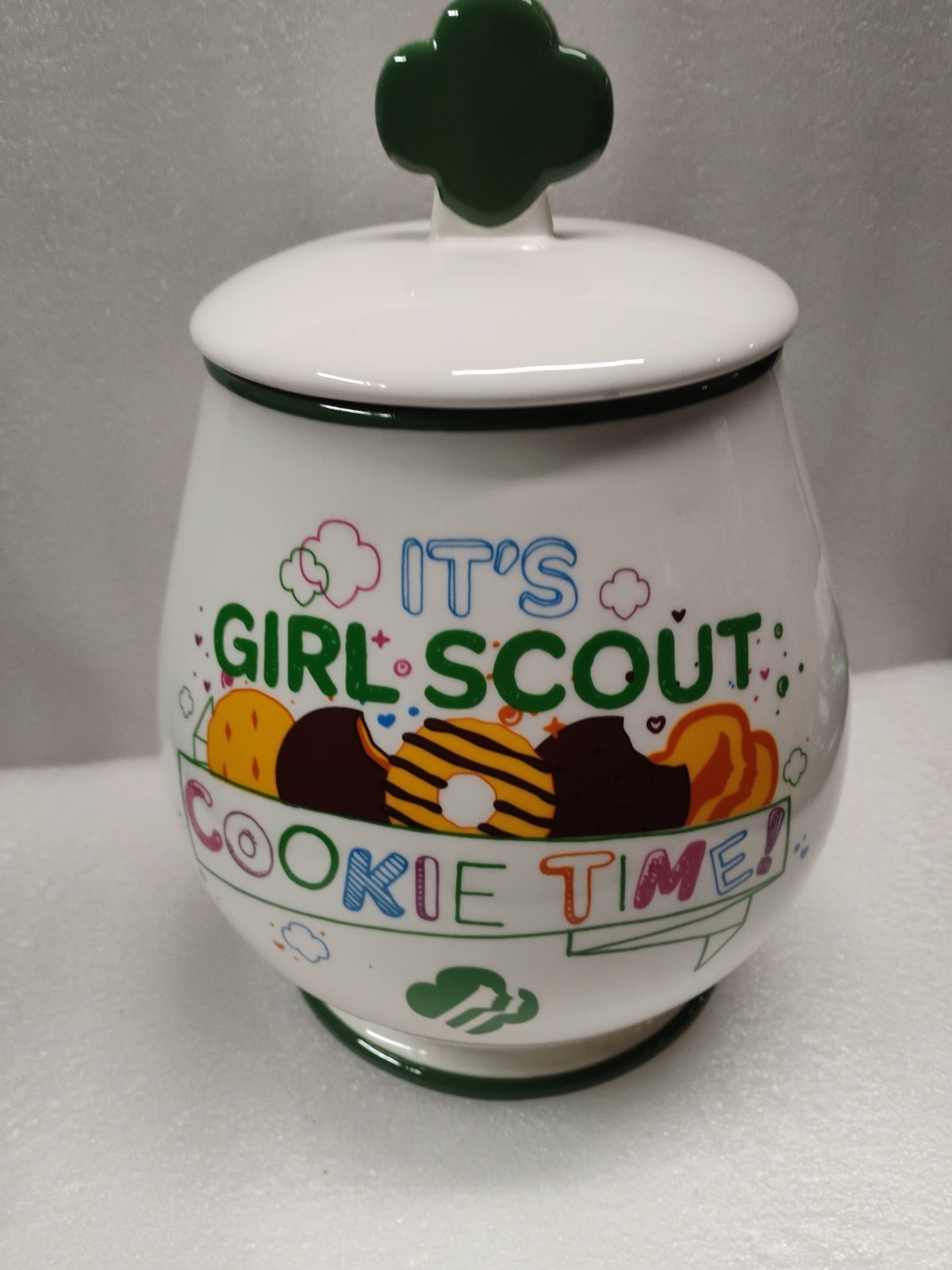Department 56 Girl Scout Cookie Jar 2016  "It's Girl Scout Cookie Time"