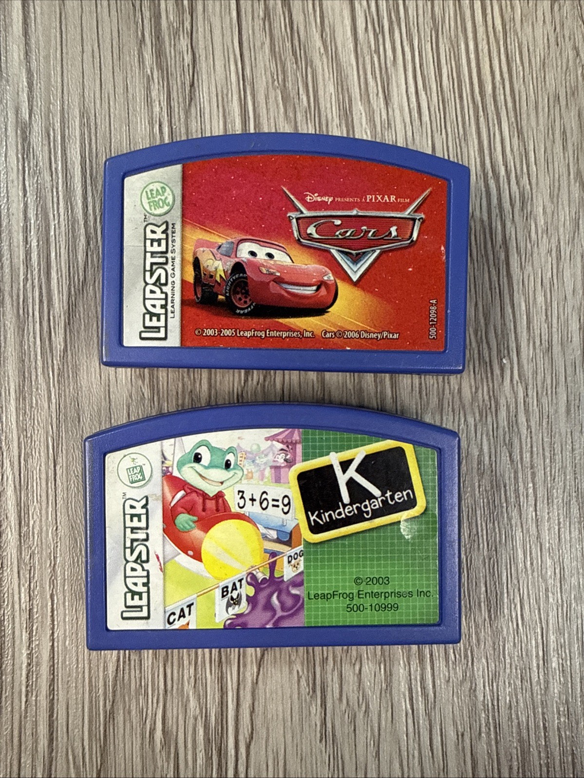 Lot of 2 Leap Frog Leapster Game Cartridges Kindergarten and Cars
