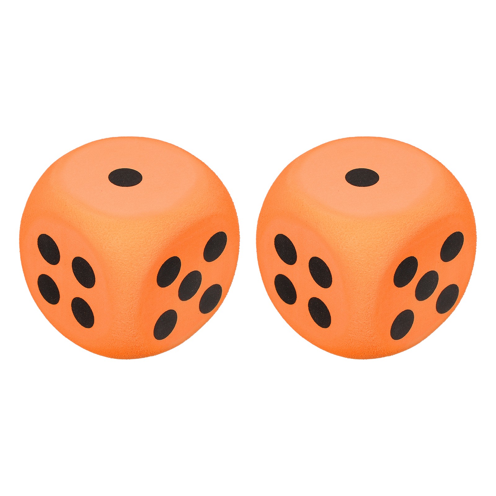 2 Foam Dice, 6cm/2.36inch Six-Sided Anti-Stress Dice (Orange)