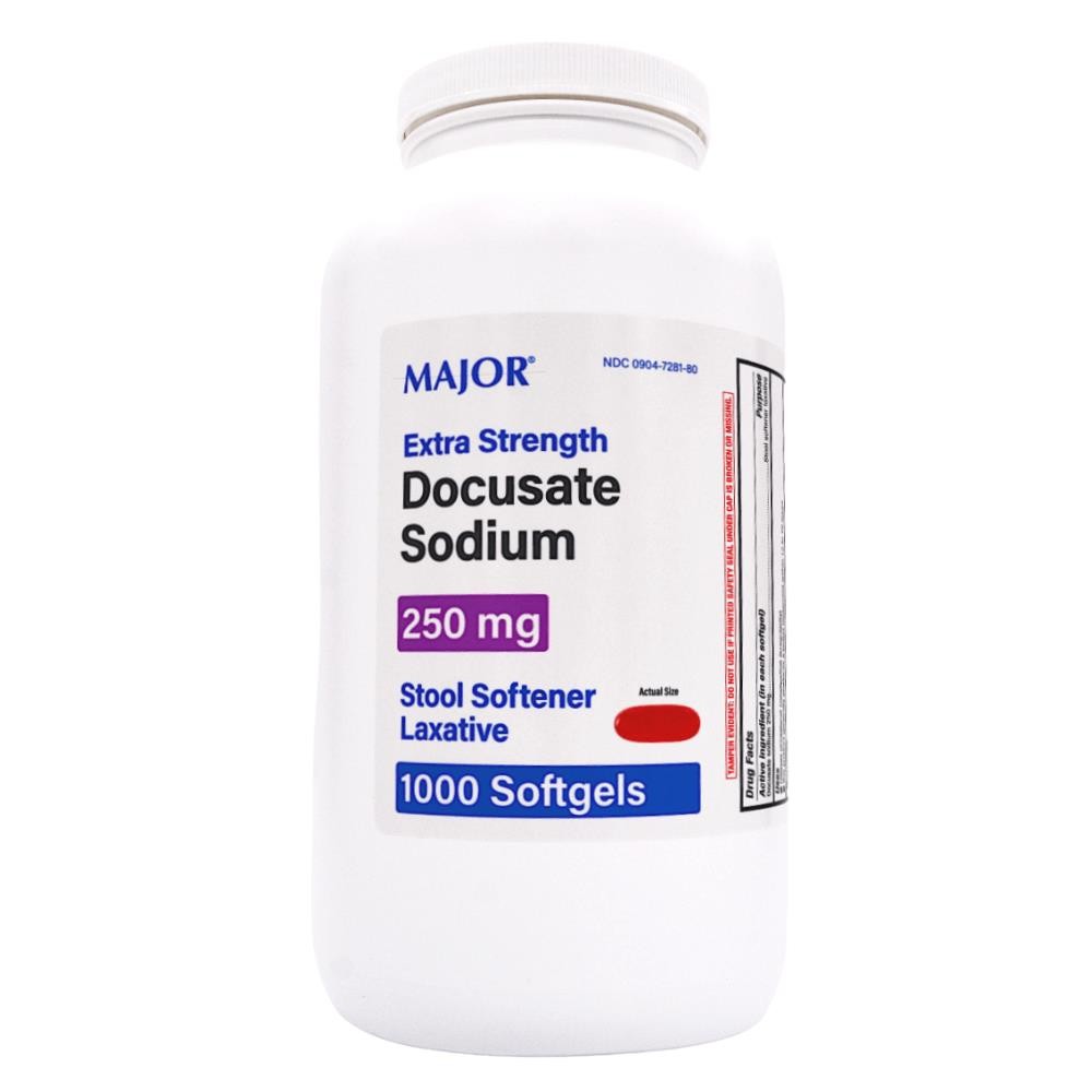 Major Extra Strength Docusate Sodium 250 mg - 1000 Softgels | Colace (7-2028)