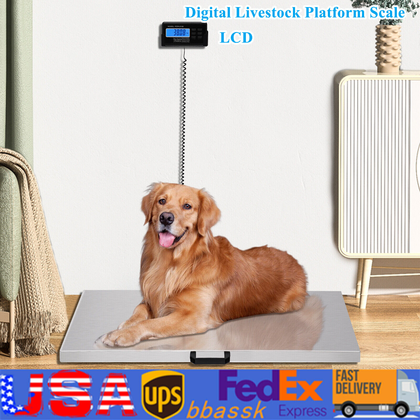 440 lbs Large Digital Electronic Scale Veterinary Pet Animal Weight Livestock