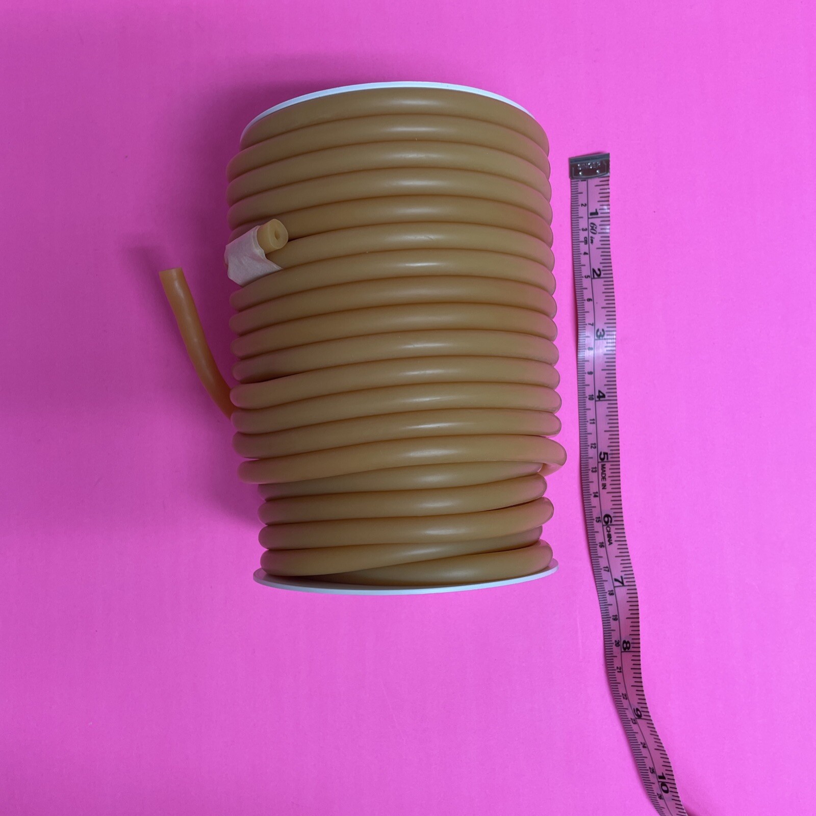 1/8 I.D x 3/32 WALL x 5/16 O.D  50 feet amber Rubber Latex tubing