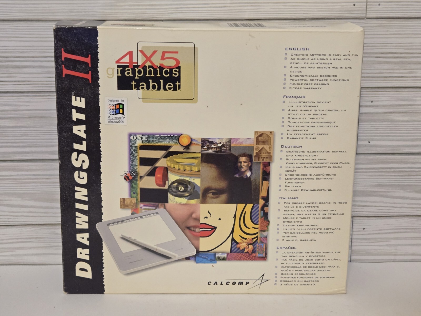 CALCOMP Drawing Slate II Windows 95 4x5 DRAWING BOARD II Missing Manual & Disc