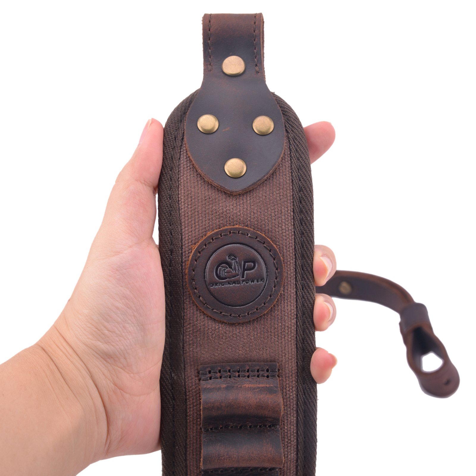 Leather Canvas Rifle Sling Shotgun Shell Slots Straps For .30/30 .308 12GA .22LR