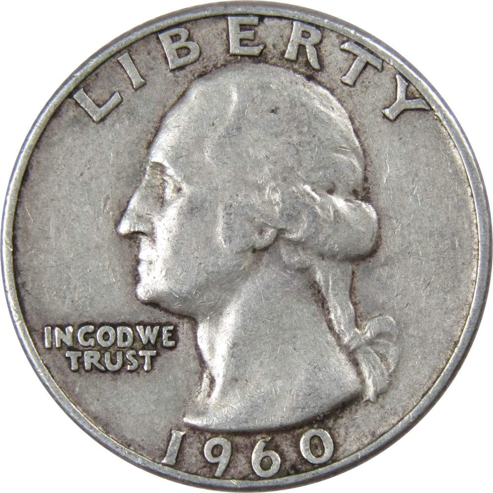 1960 D Washington Quarter Circulated Silver 25c Coin Collectible