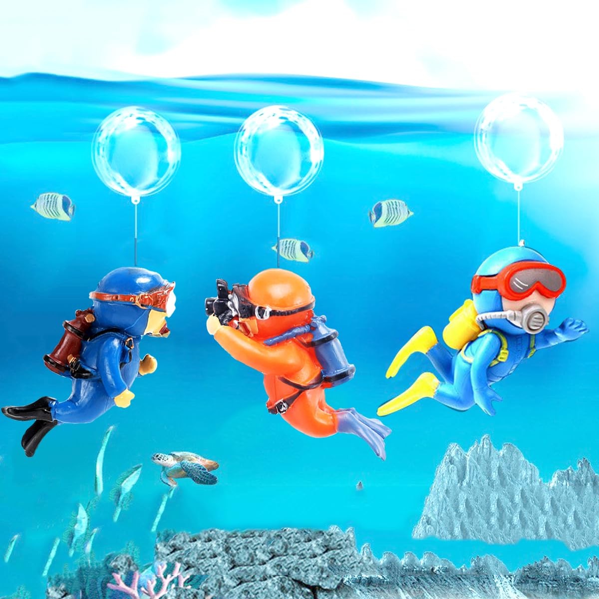 2.5 inches x 1 inch x 1.6 inches, Orange Diver Camera+blue Chubby Diver+blue...