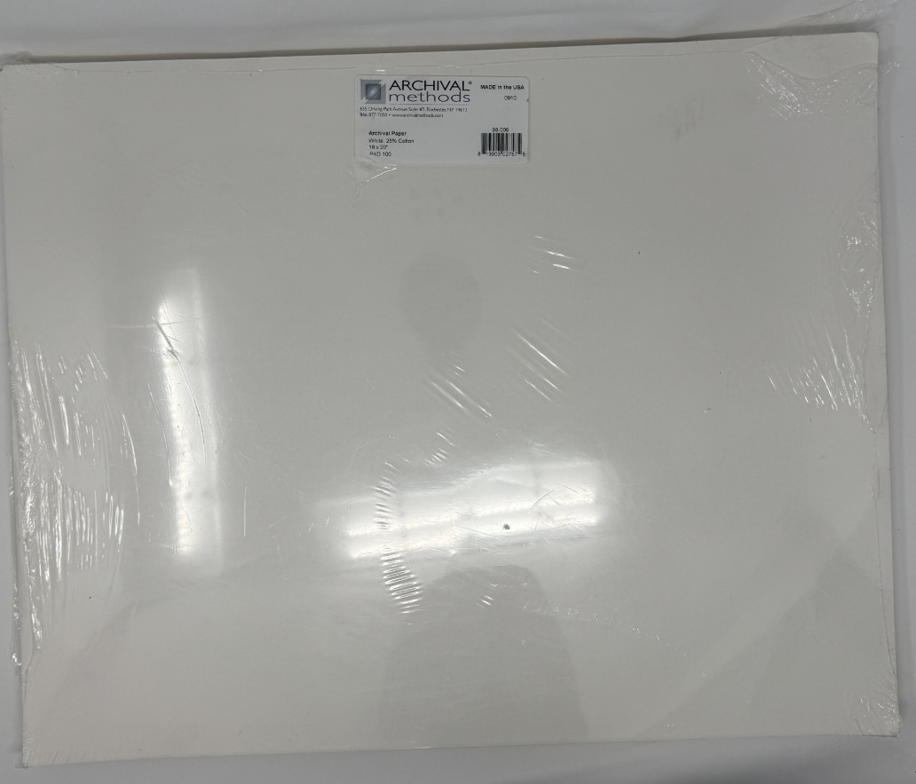 Archival Methods 16x20" White Paper, 100 Sheets *bent corners