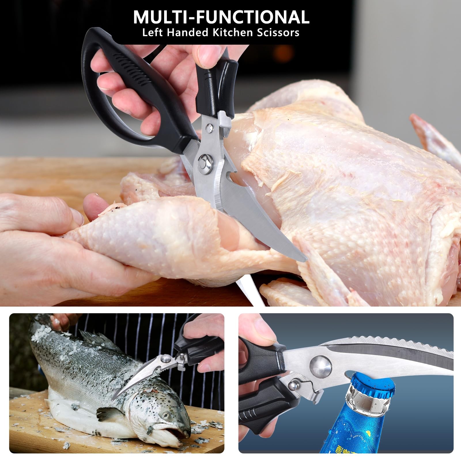 Left Handed Kitchen Scissors Lefty Poultry Shears Tools Utensils