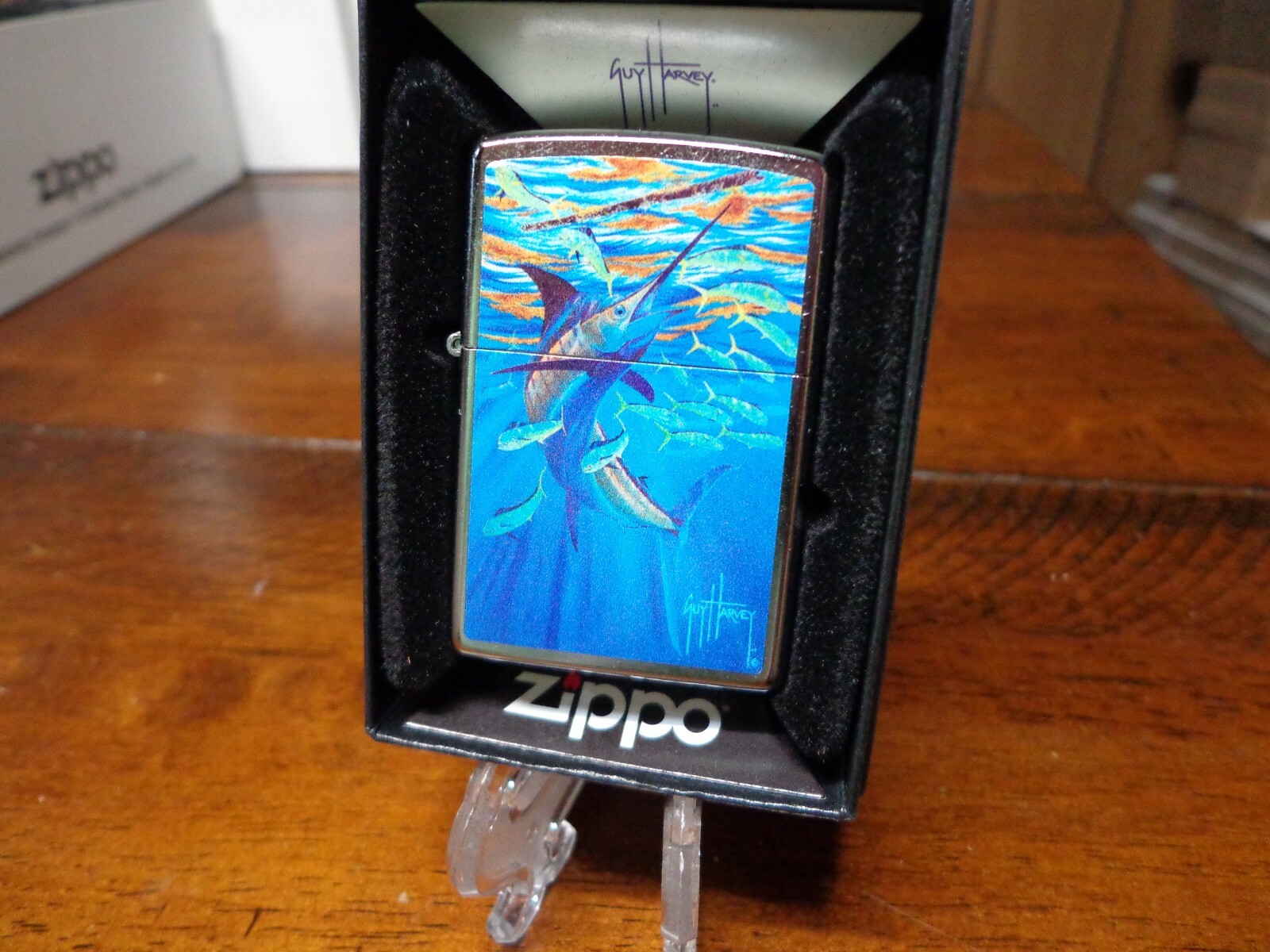 GUY HARVEY SAILFISH BLUE MARLIN ZIPPO LIGHTER MINT IN BOX