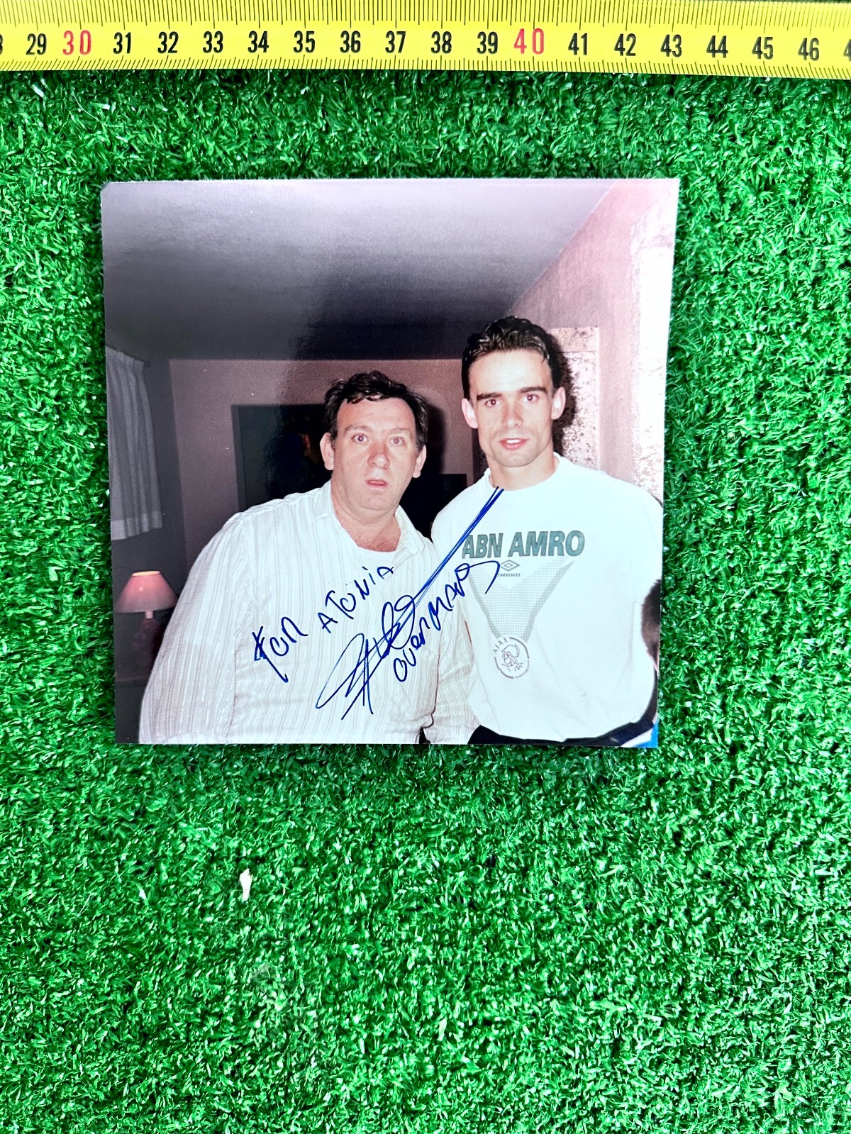 Photo Picture Ajax Overmars Autographed Signed No Shirt Match Worn