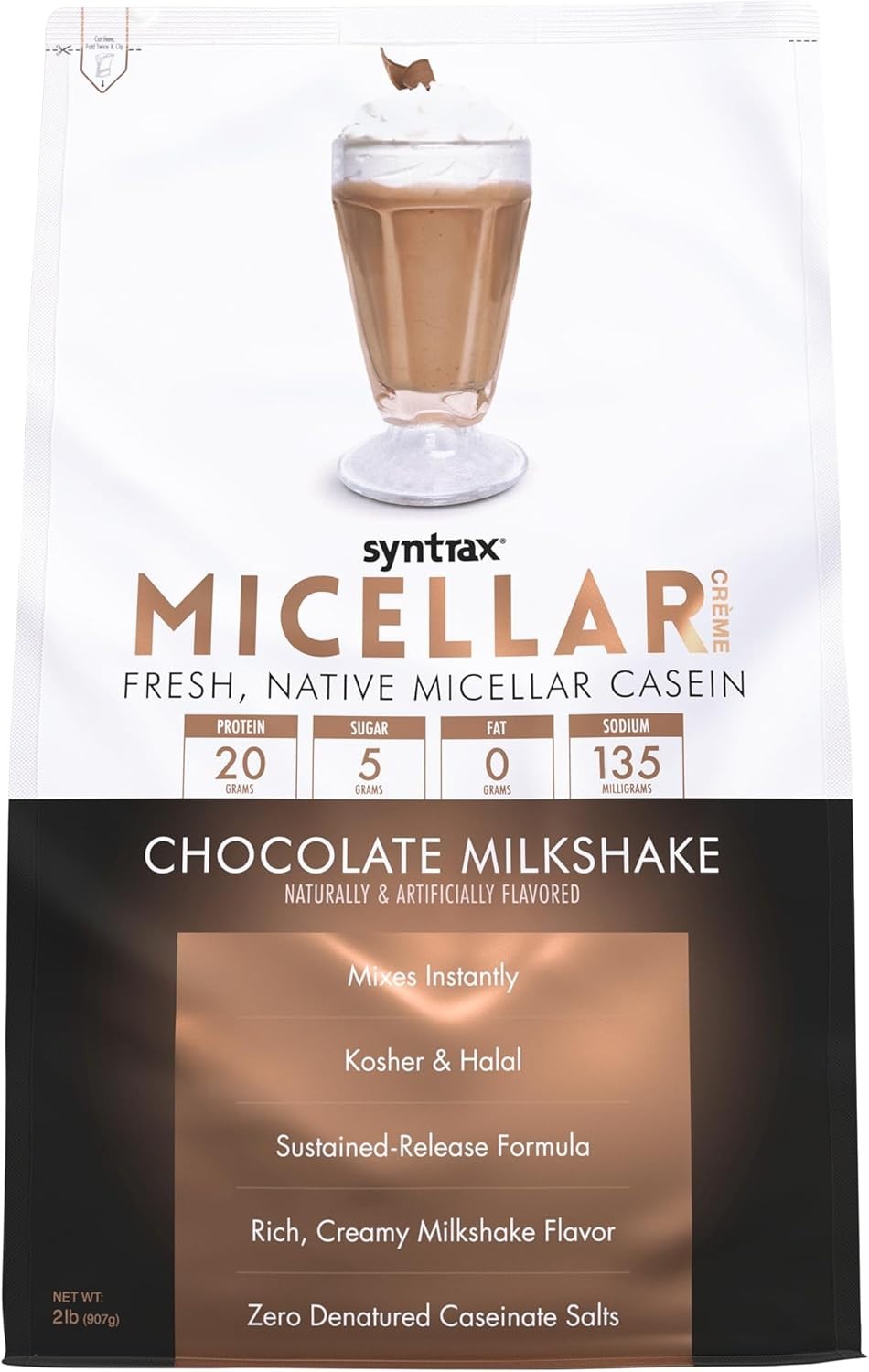 Nutrition Micellar Creme, Native Micellar Casein Chocolate Milkshake 2 LB