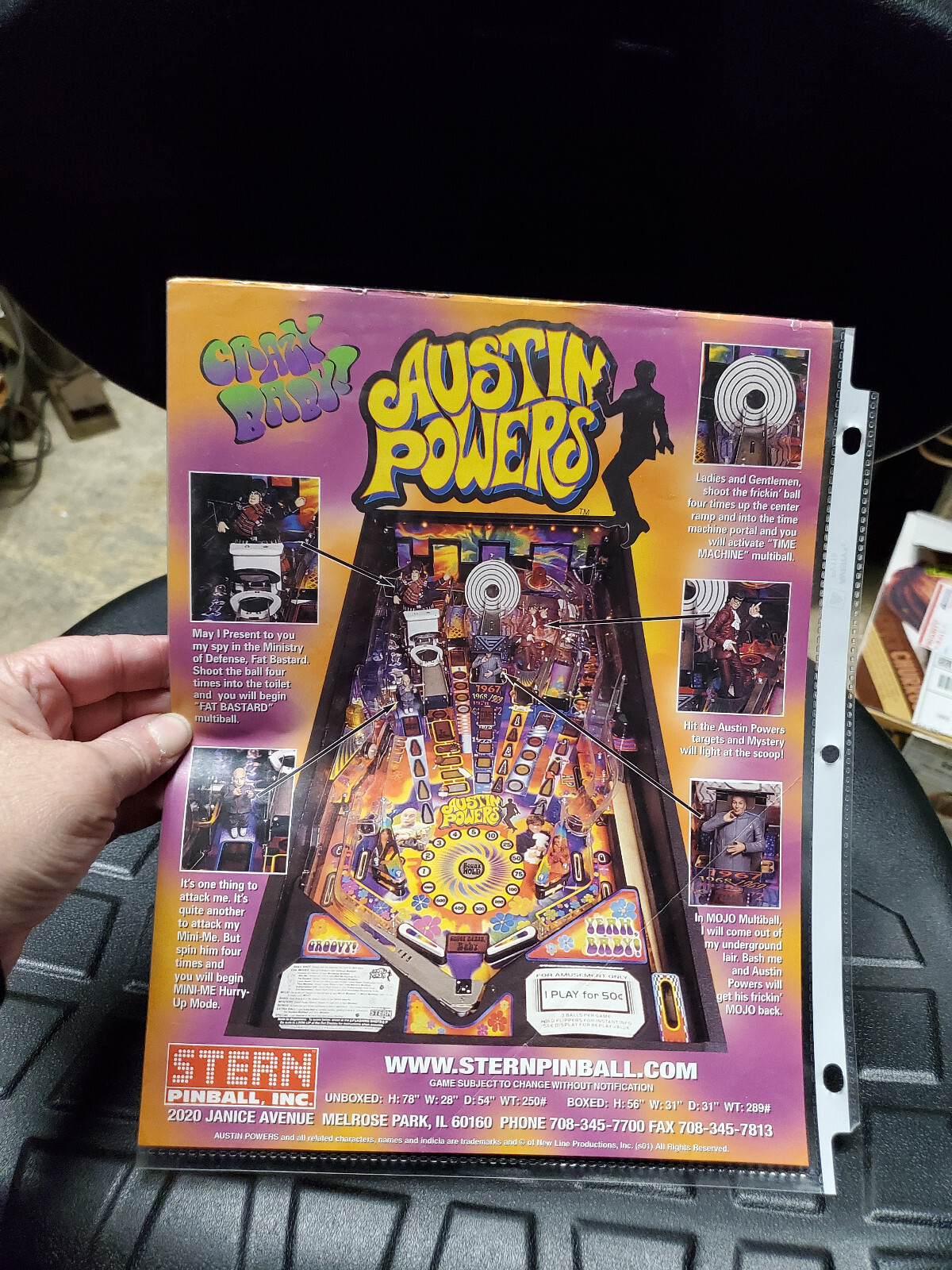 Stern AUSTIN POWERS Pinball flyer- good original