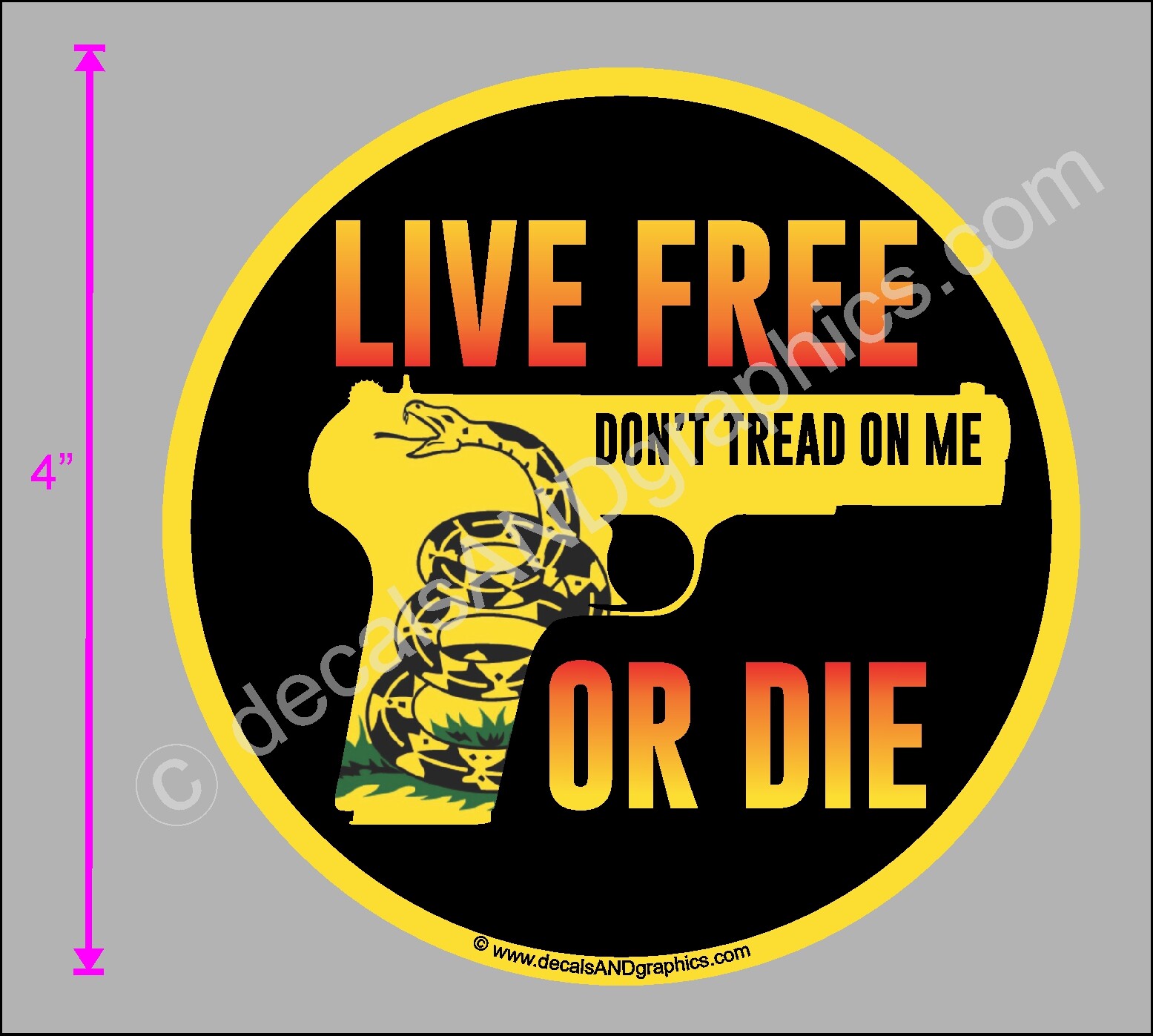TRUMP 2020 STICKER LIVE FREE GADSDEN FLAG DON'T TREAD ON ME GUN OWNERS DECAL
