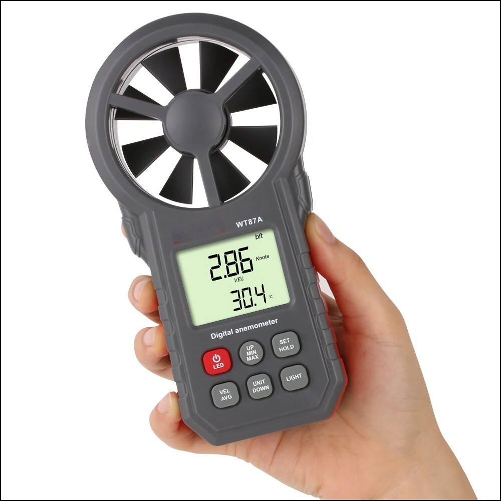 WT87A Digital Anemometer Wind Speed Meter Measures Wind Speed Temperature Air