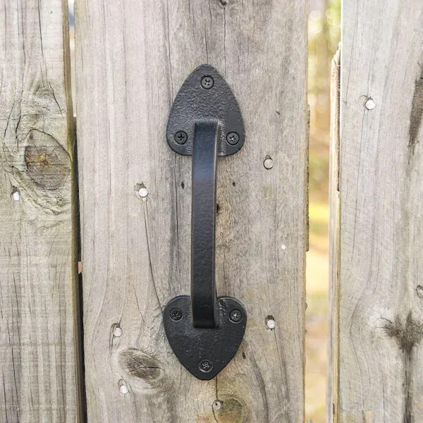Everbilt 7-1/2 in Black Decorative Rustic Heavy Duty Gate Door Pull Handle 20464