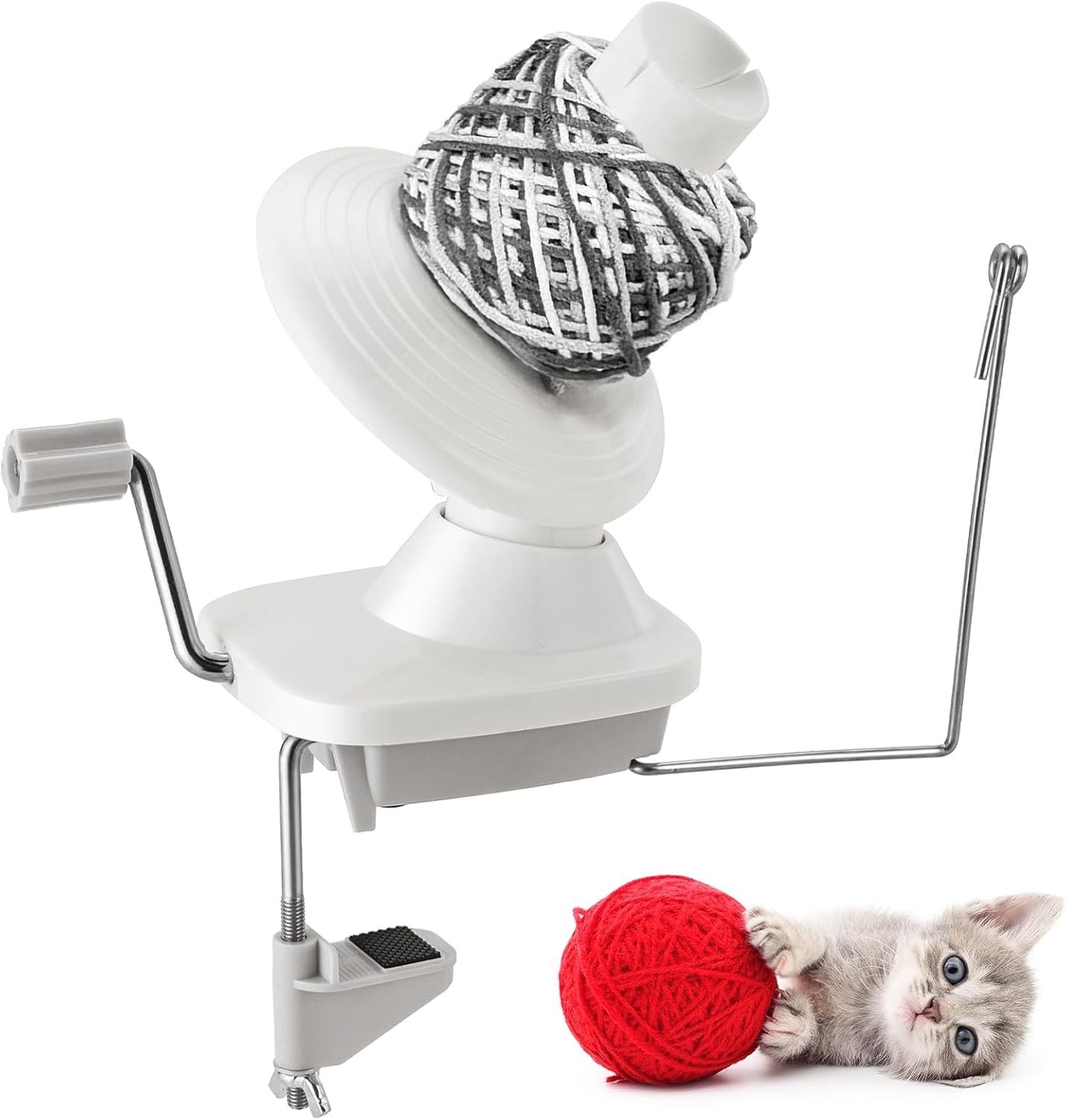 Durable ABS Plastic Yarn Ball Winder - 3.5 Oz Capacity, Grey, Lightweight Design
