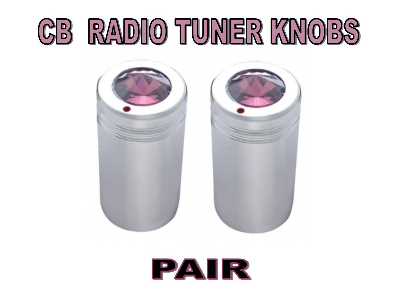 CB Radio  Tune Knob SET (PAIR)  w/ Purple Jewels chrome
