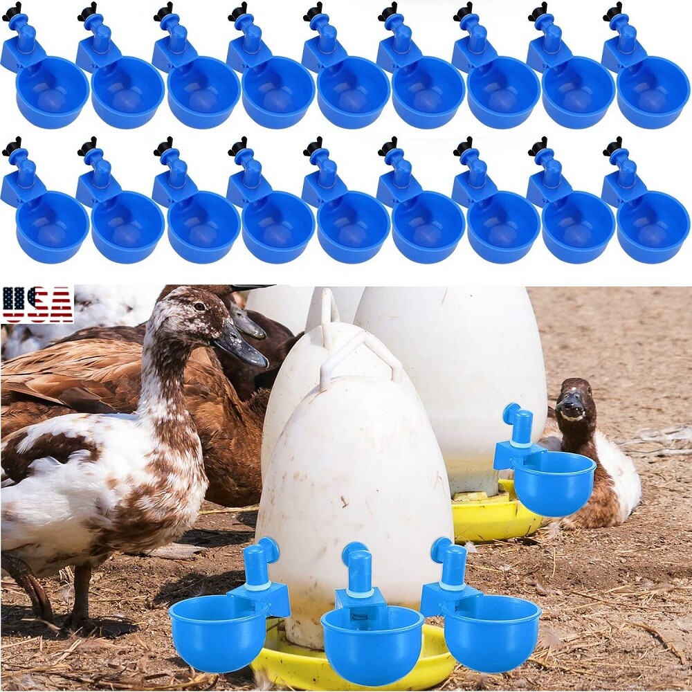 12Pcs Automatic Water Cups Poultry Drinker Waterer Chicken Duck Quail Drinking
