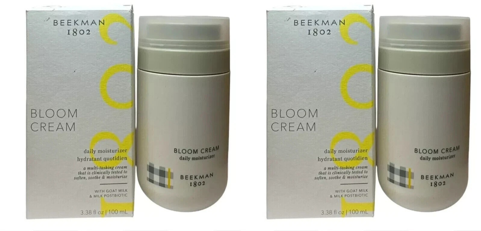 (2 Pack) BEEKMAN 1802 Bloom Cream Daily Moisturizer With Goatmilk 3.38 oz - New