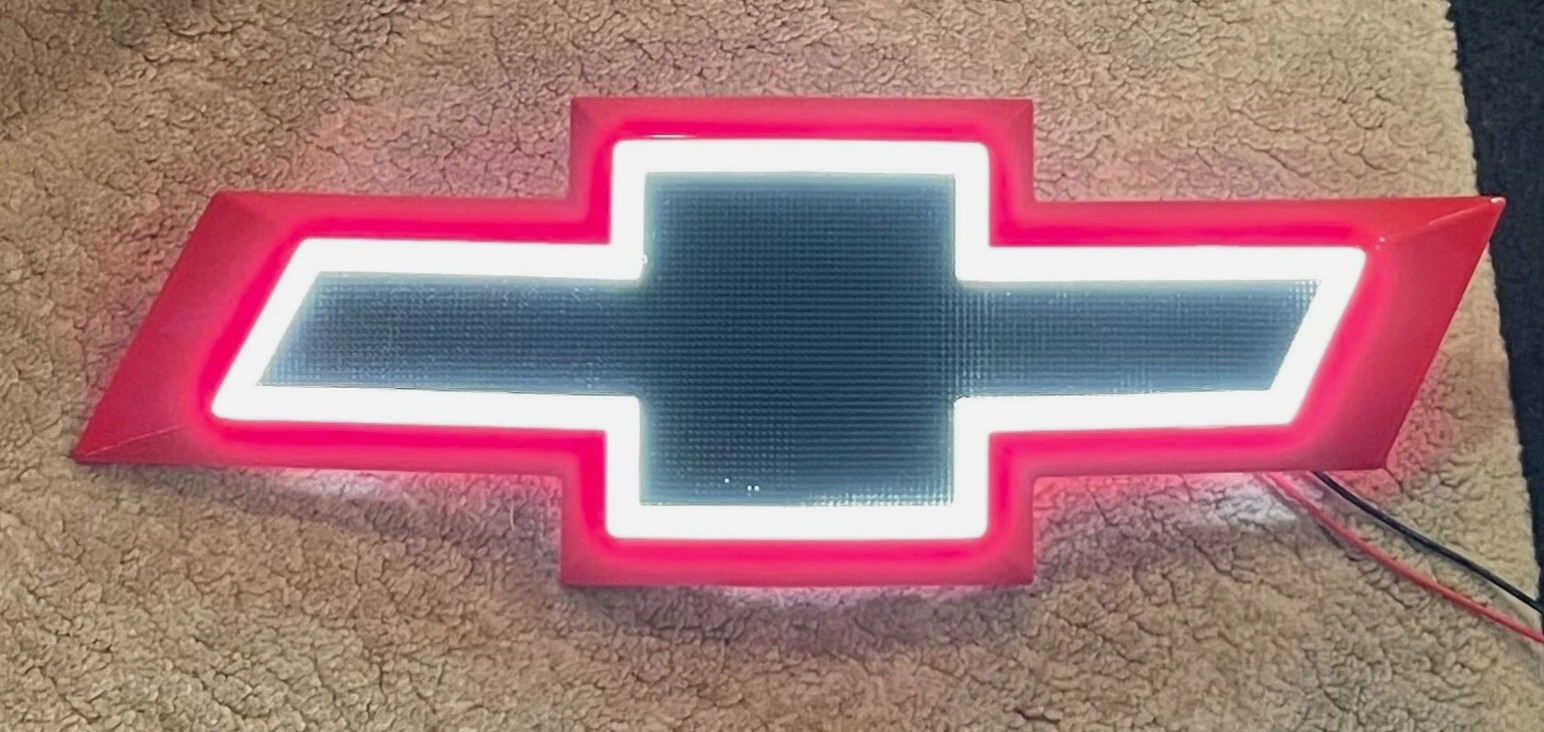 LED Front Grille Red Black White Emblem Bowtie Fits Tahoe Suburban 2015-2020