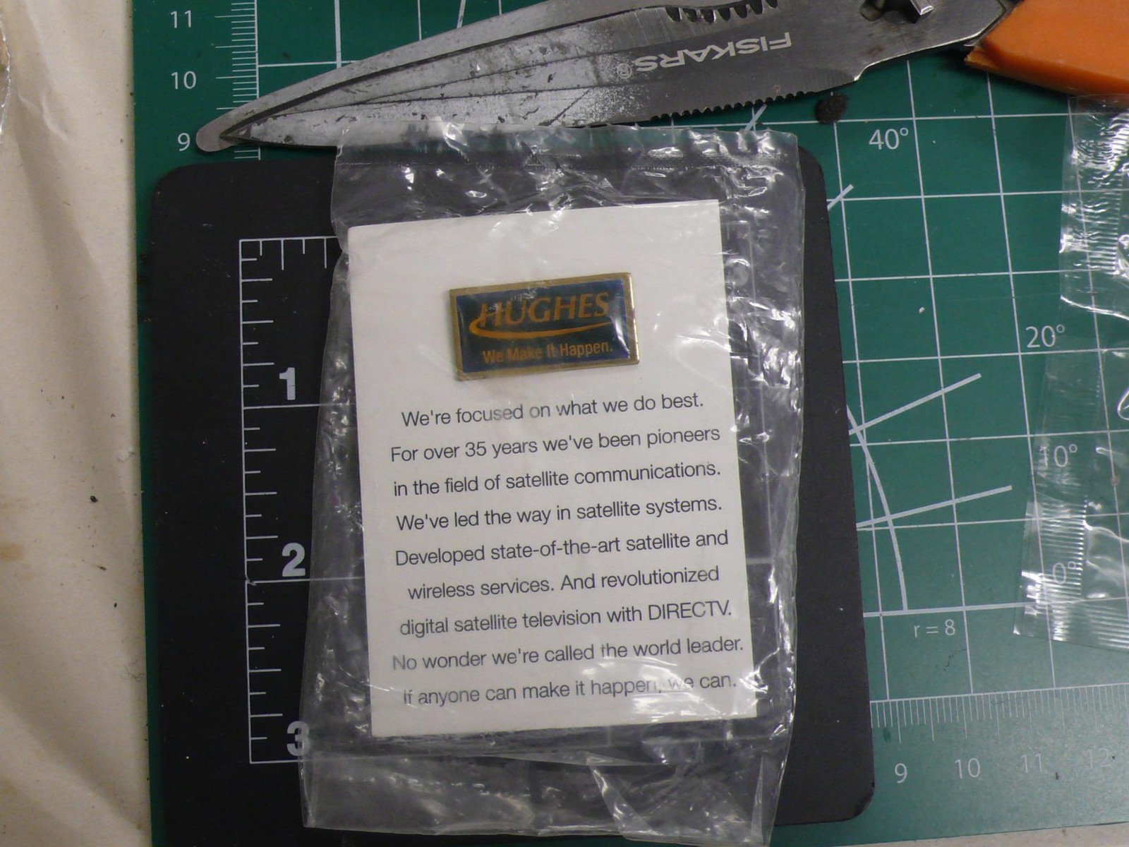 Hughes Satellite Communications Co.  We make it Happen Pin on card