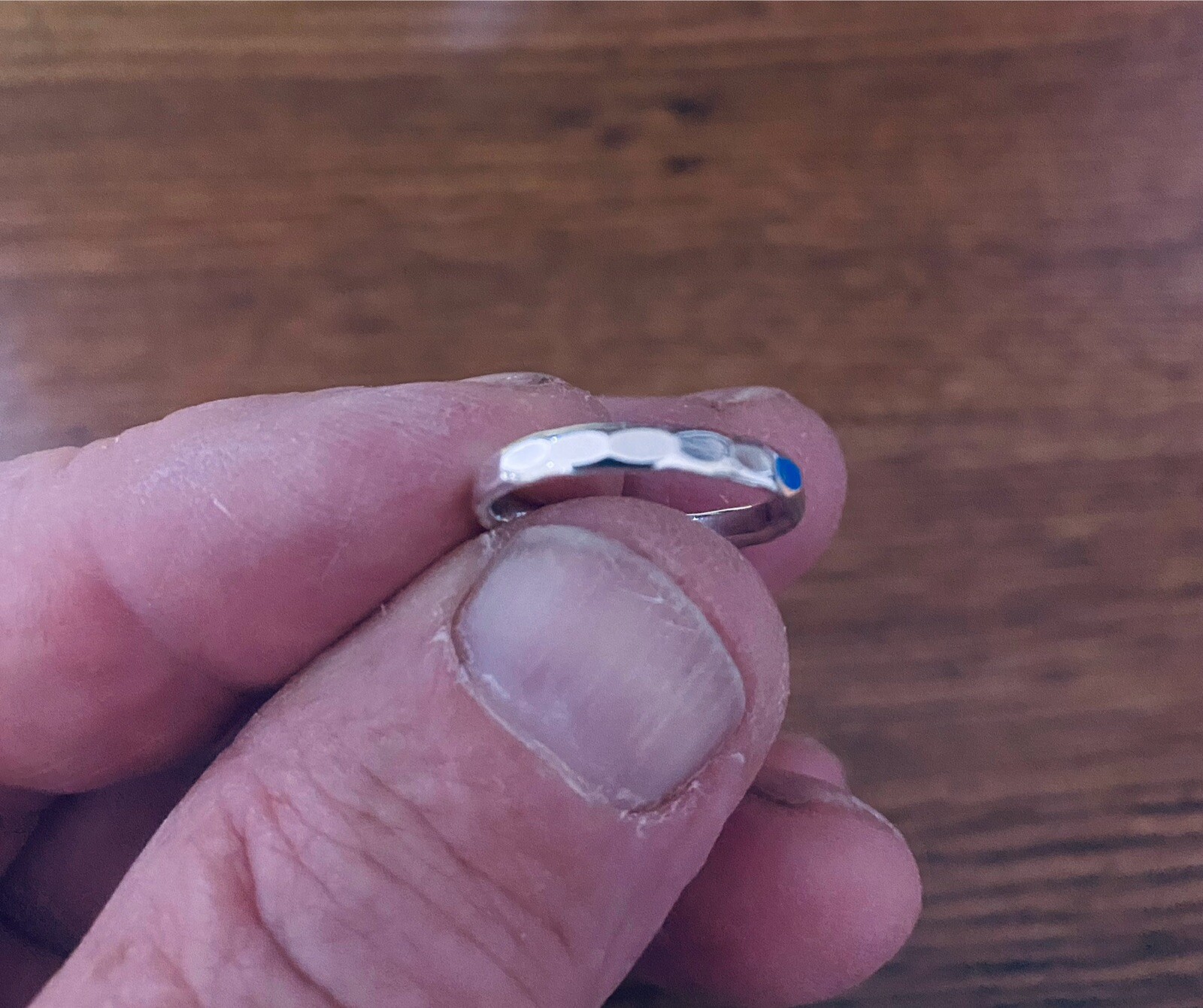 Hammered Thin Sterling Band