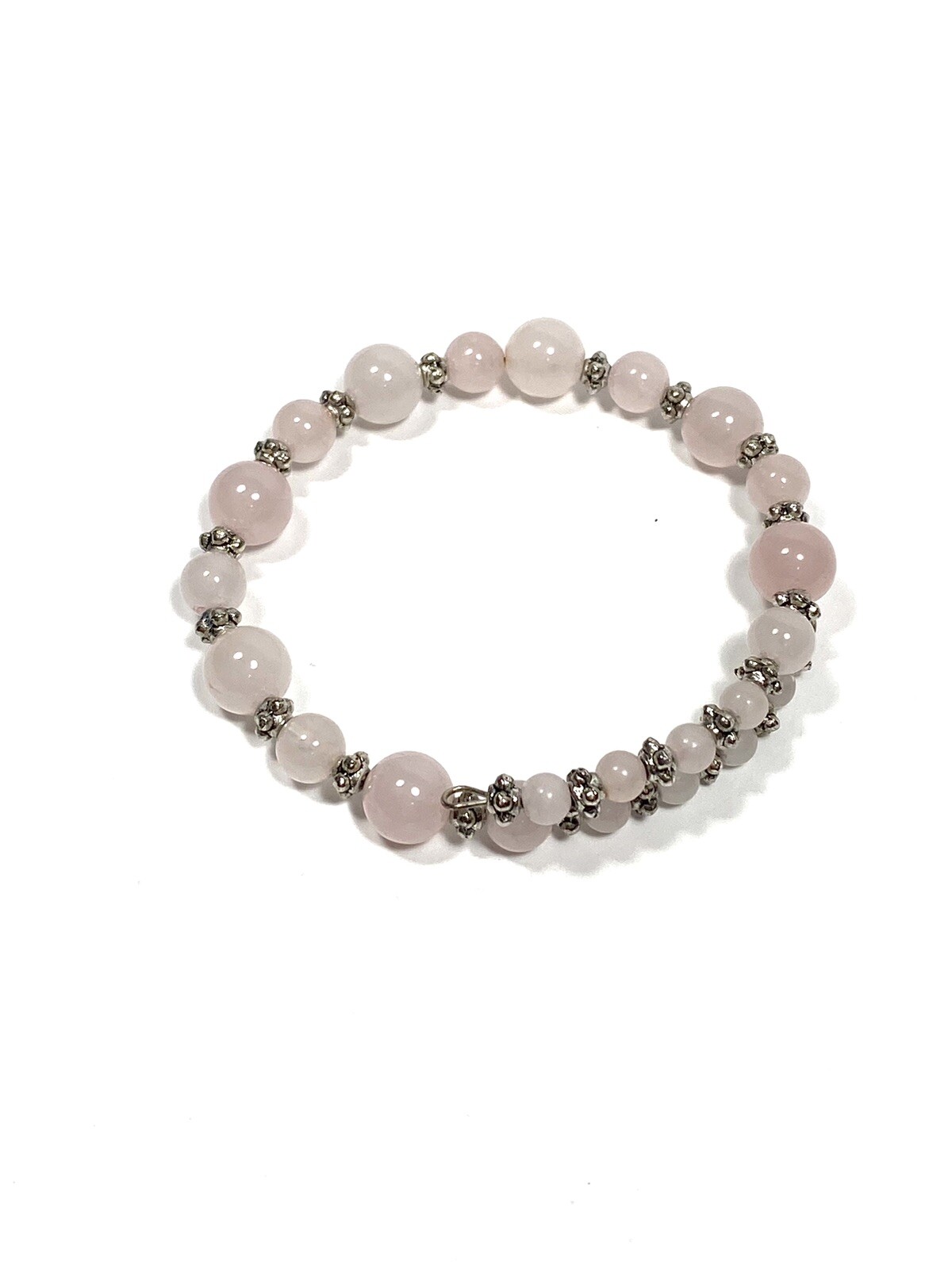Rose Quartz Bracelet Beaded Memory Wire