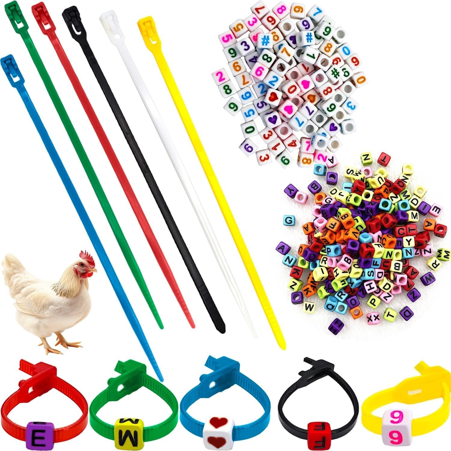 100 Pcs Adjustable Chicken Leg Bands Colorful Poultry Identification Leg Bands