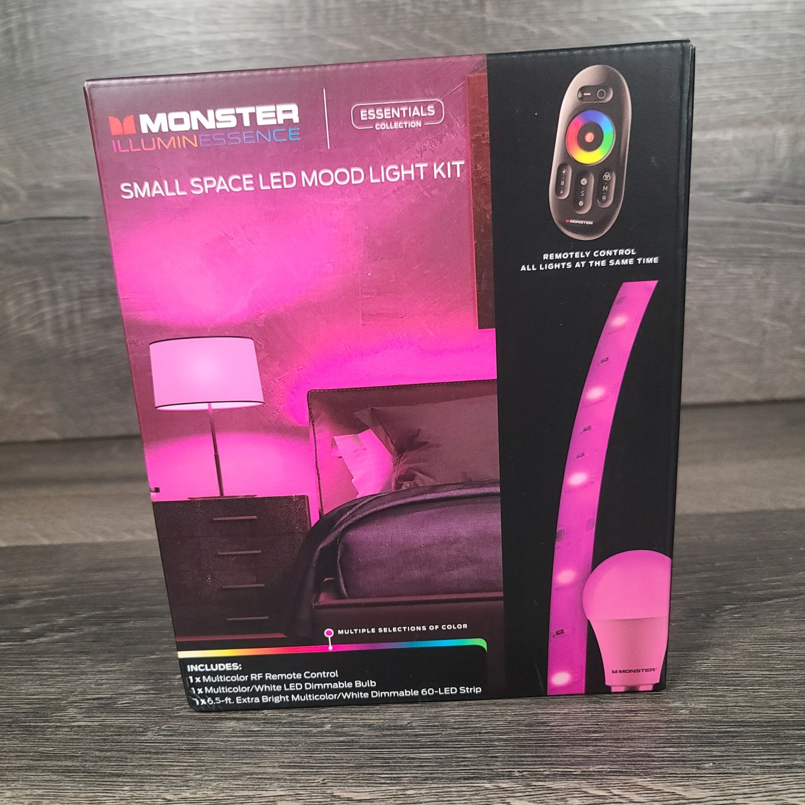 New Monster Illuminessence Small Space LED Mood Light Kit w/Remote Multi Color