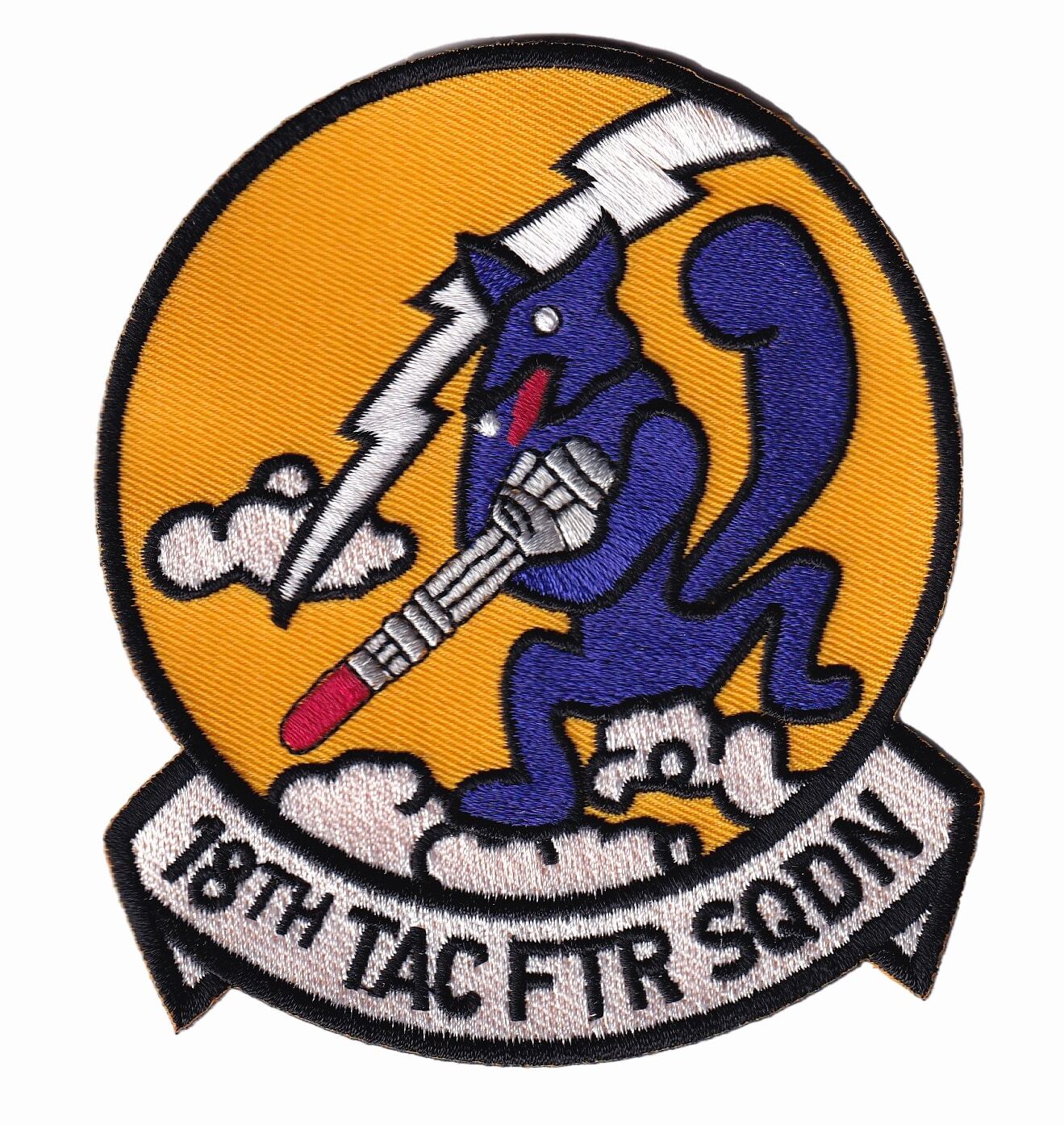 18th Tactical Fighter Squadron Patch - With Hook and Loop, 4"
