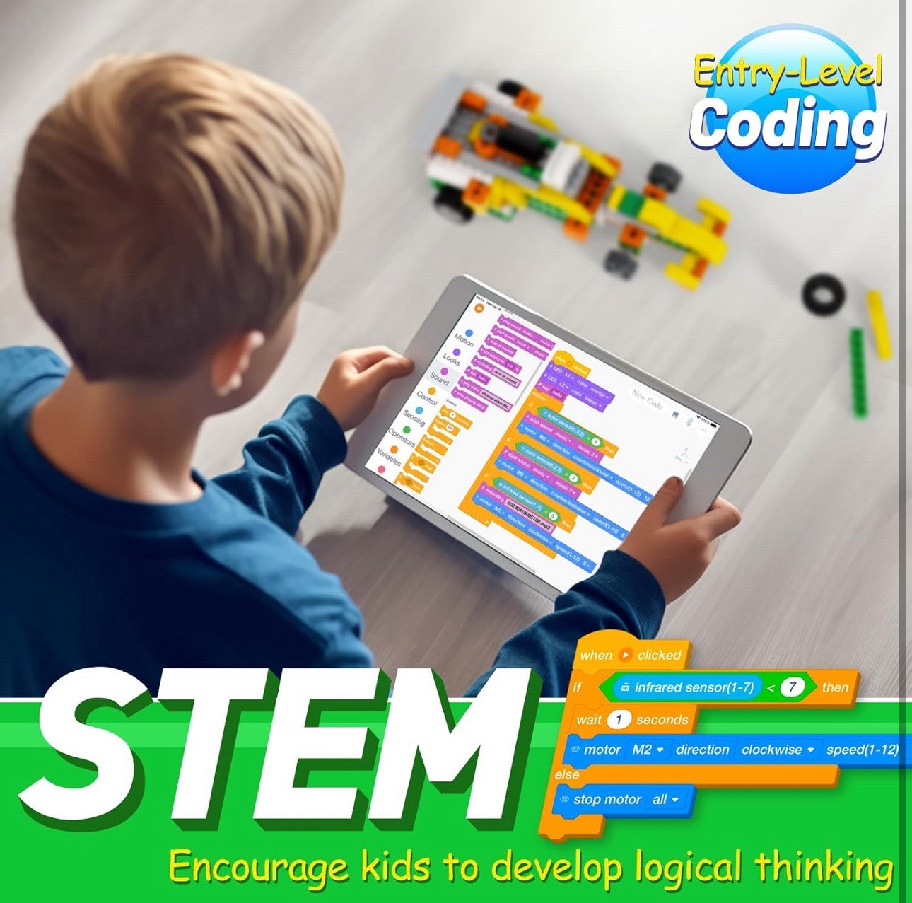 Q Robot Building Kit, 20-in-1 Programmable APP RC Car Robotics Coding Kit
