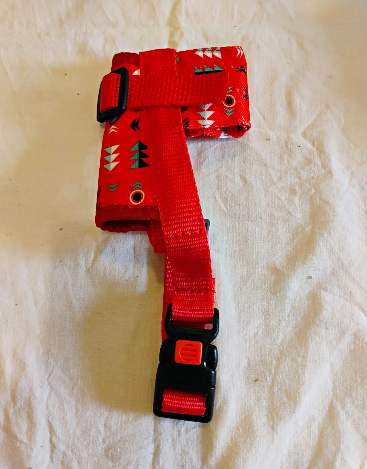 Red Patterned Adjustable Nylon Standard Dog Muzzle XS/S Black Plastic Buckle