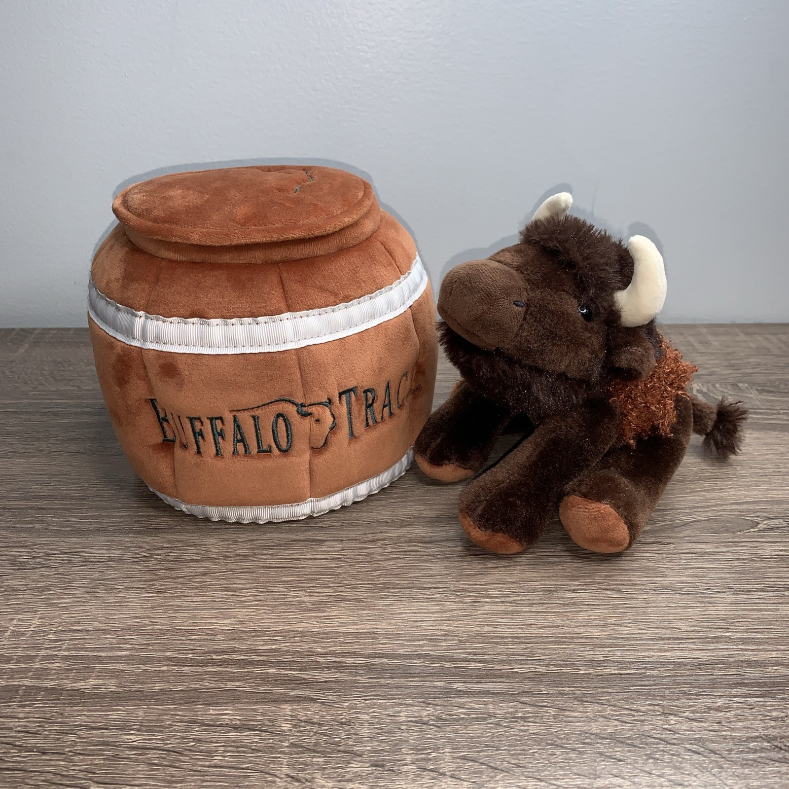 Buffalo Trace Distillery Bison in Whiskey Barrel Plush Rare New
