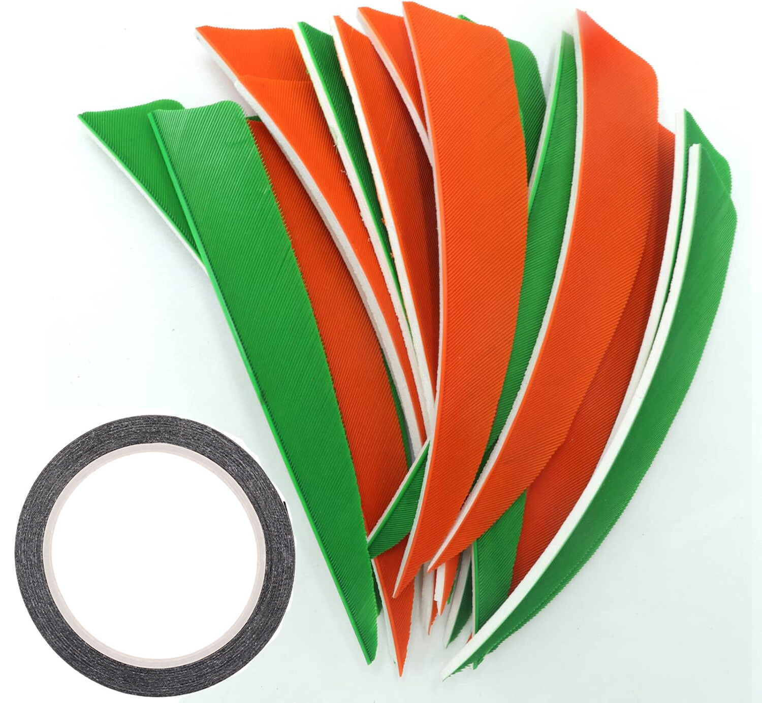 60pcs 4 inch Archery Arrow Feathers Right Wing Shield Cut + Double Sided Tape