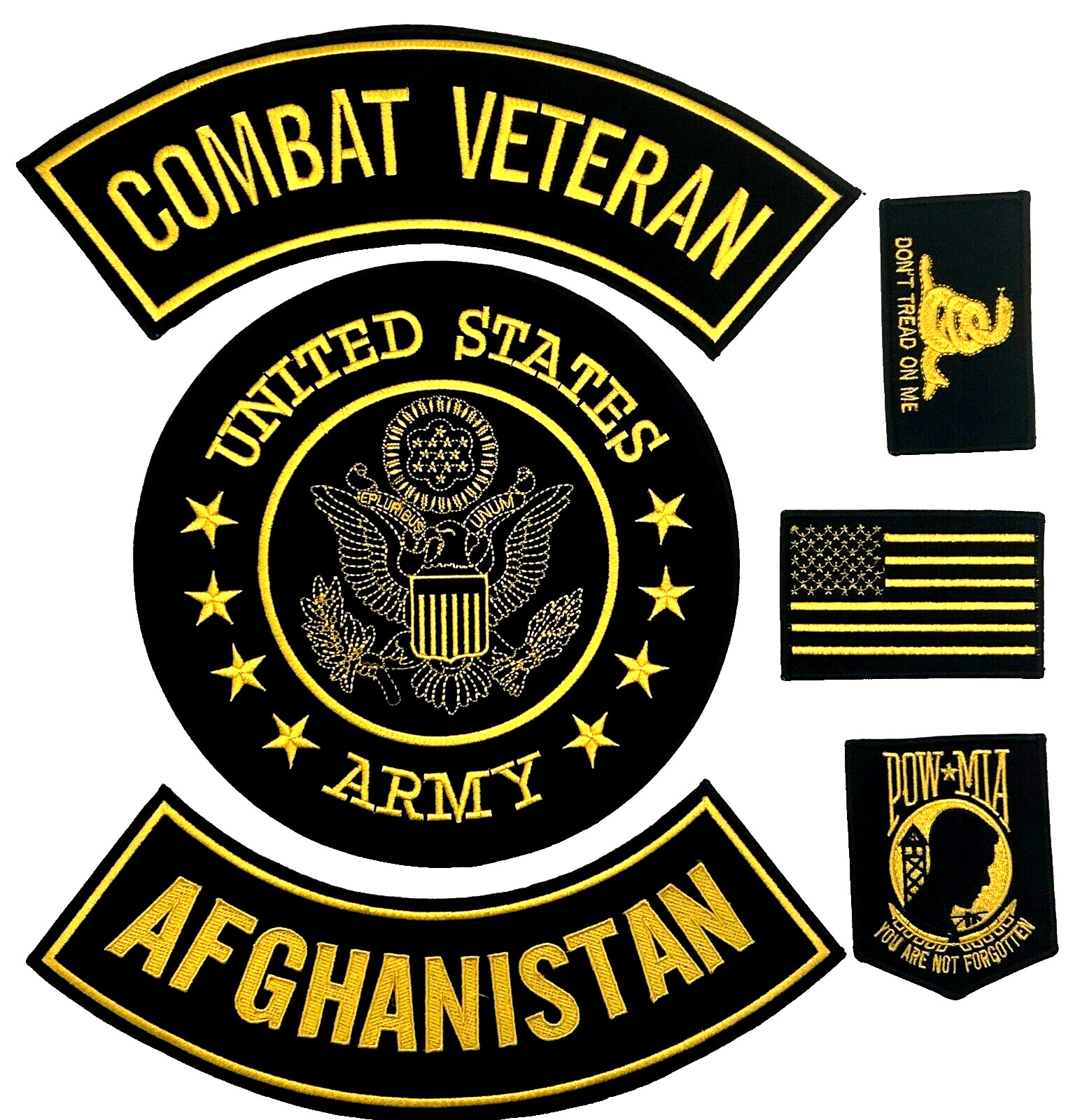 U.S. ARMY COMBAT VETERAN AFGHANISTAN MILITARY MOTORCYCLE LOT OF 6 PATCHES