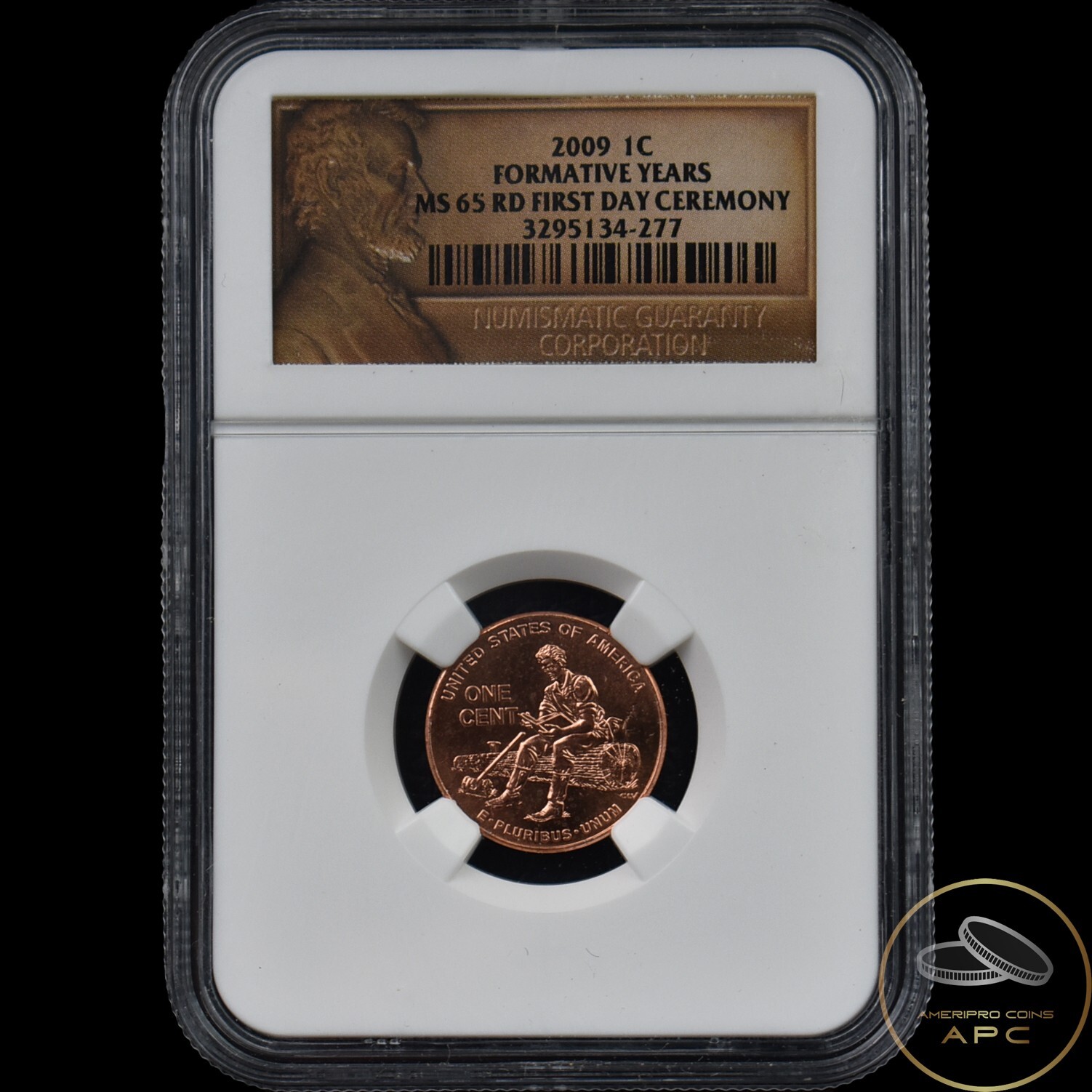 2009 Lincoln Cent Formative Years NGC MS 65 RD First Day Ceremony