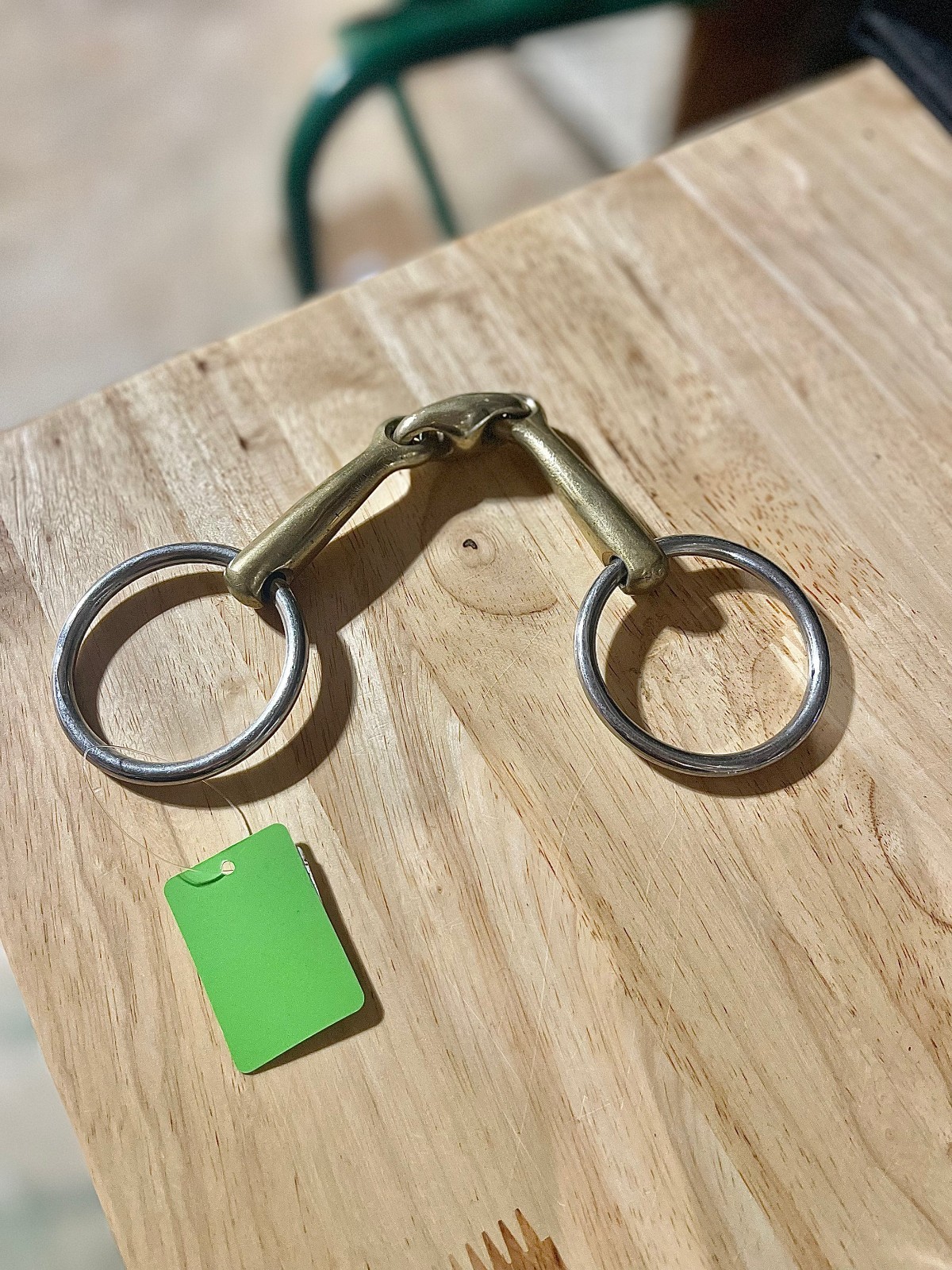 5 ¾” 3 piece peanut link loose/O ring snaffle, gold or German Silver