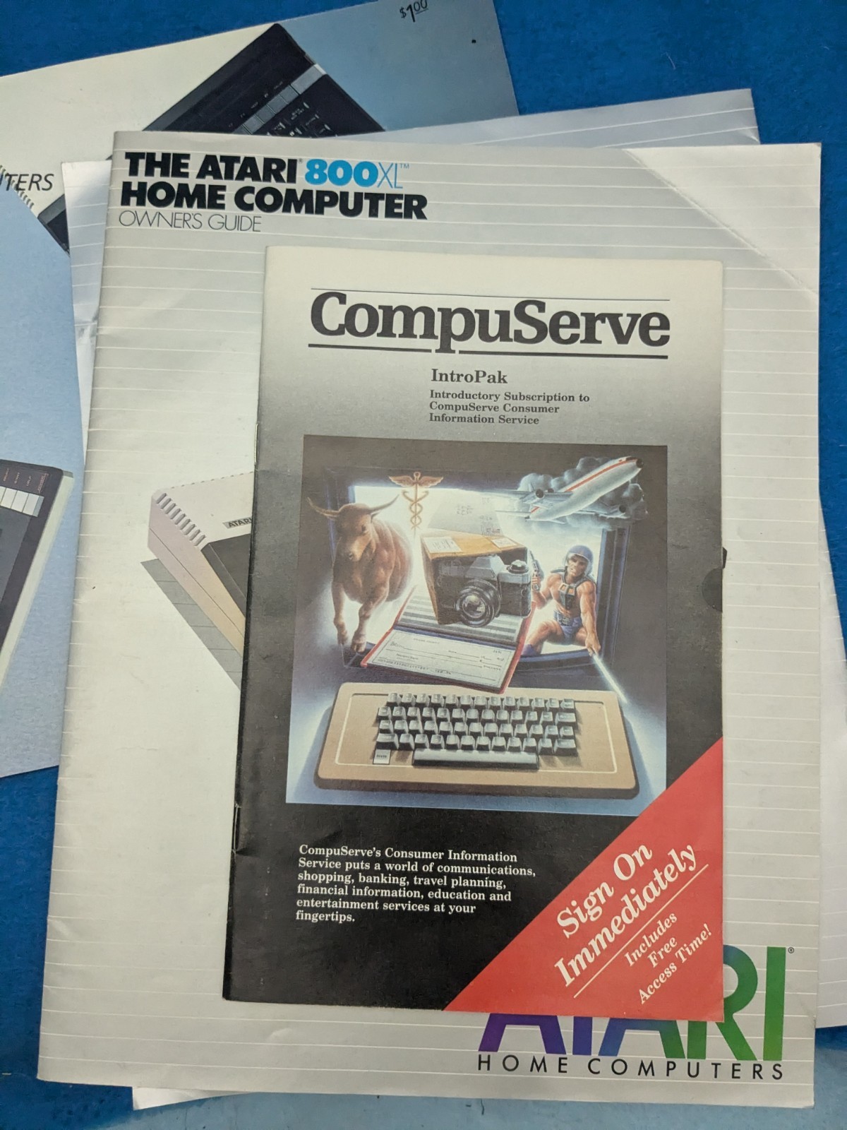 Vintage Atari Home Computer 800XL 1050 Owner's Guide Brochures