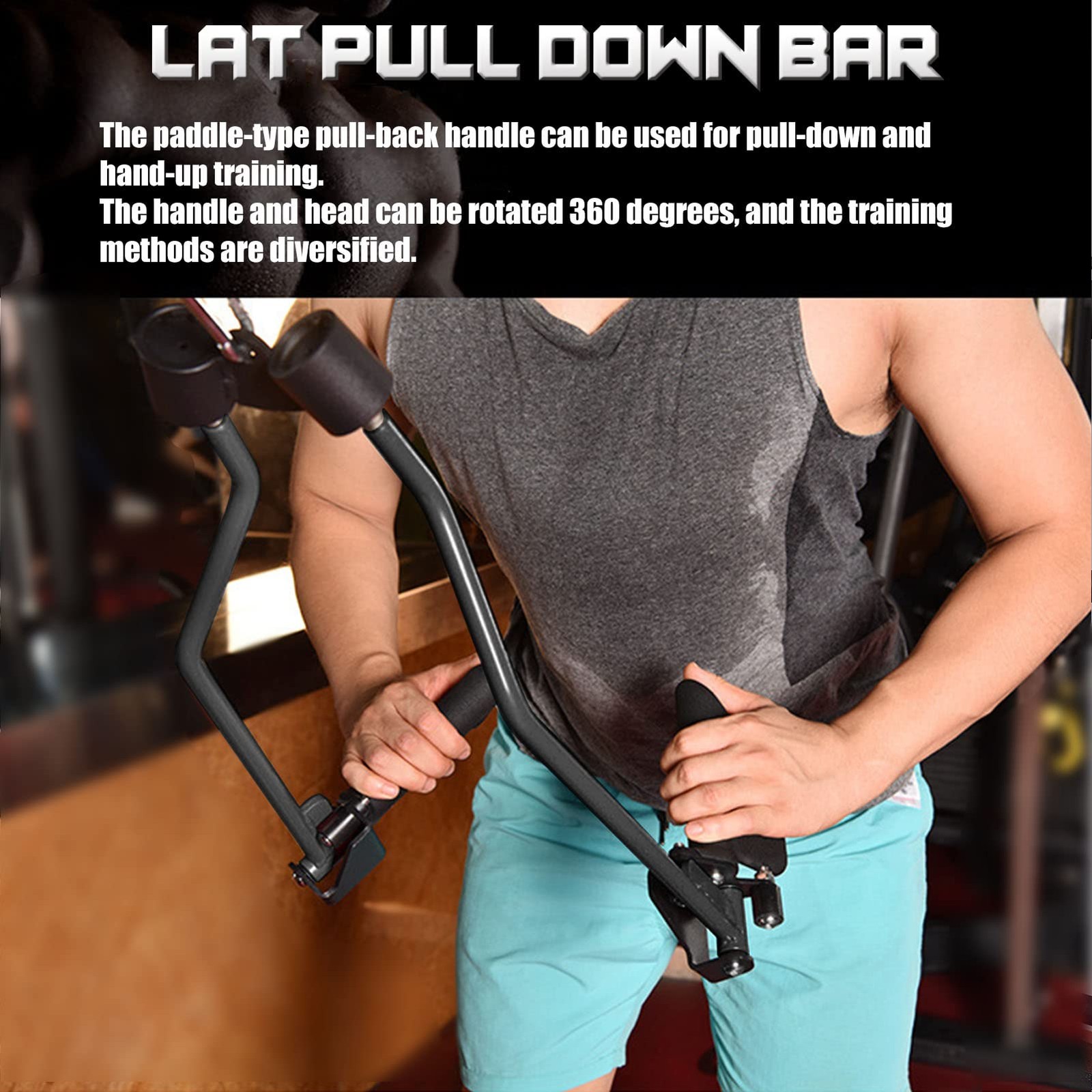 LAT Pulldown Attachments for Cable Pulley System Machine, T-bar Row Landmine ...