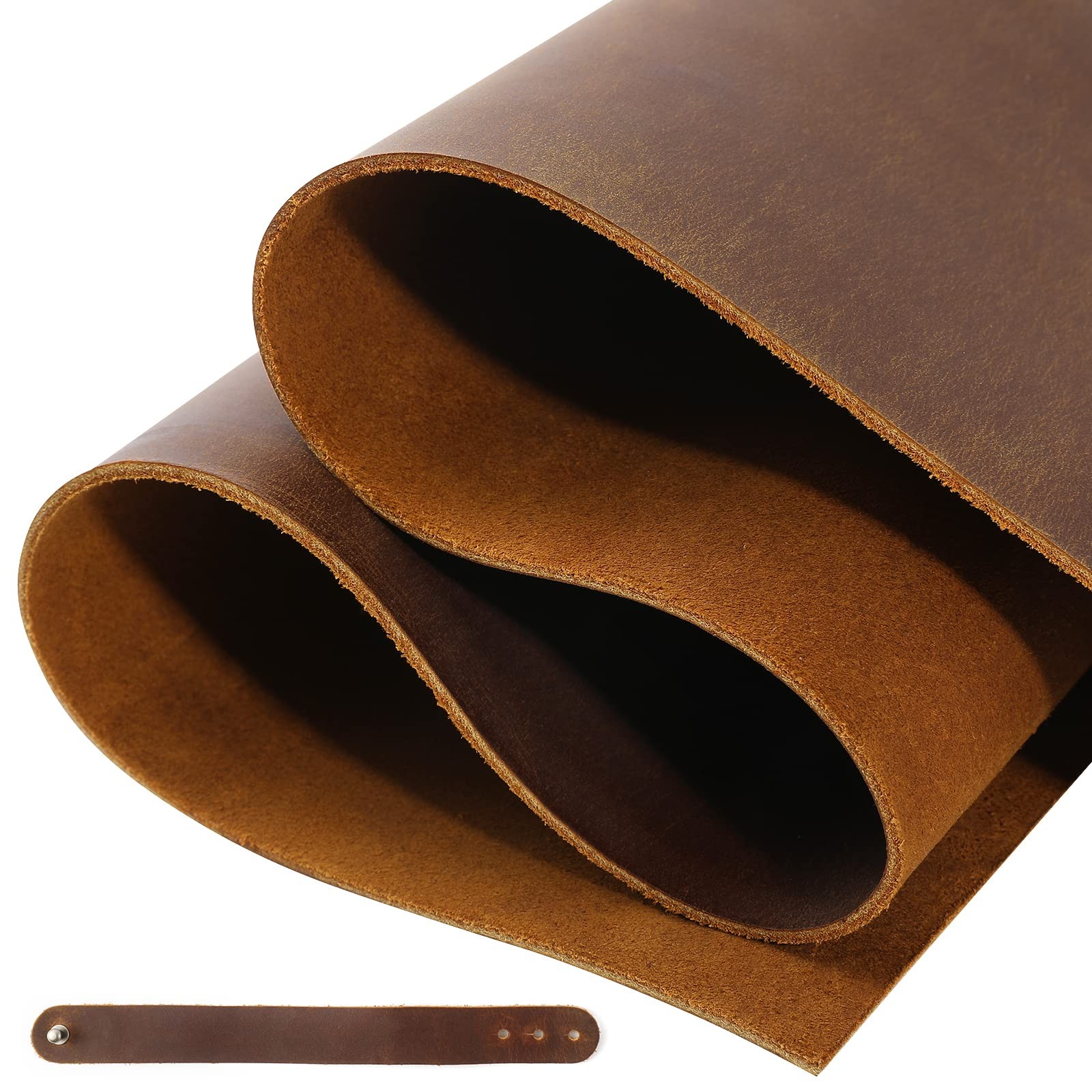 12"x24" Full Grain Leather Sheets for Crafts, 2mm Thick Cowhide, Dark Brown