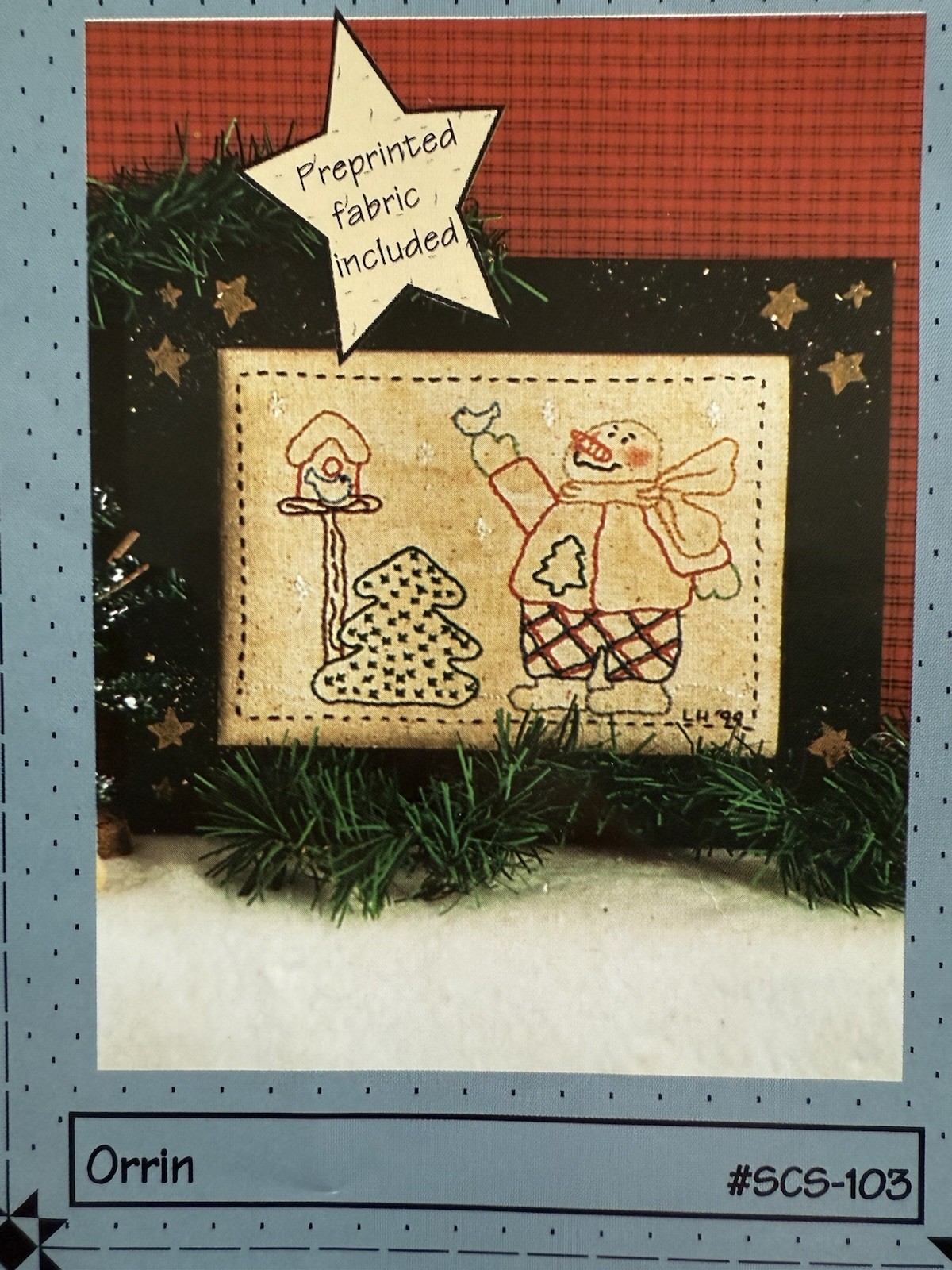 The Stitch Connection 4”x6” ORRIN Embroidery Pattern & Pre Printed Cloth