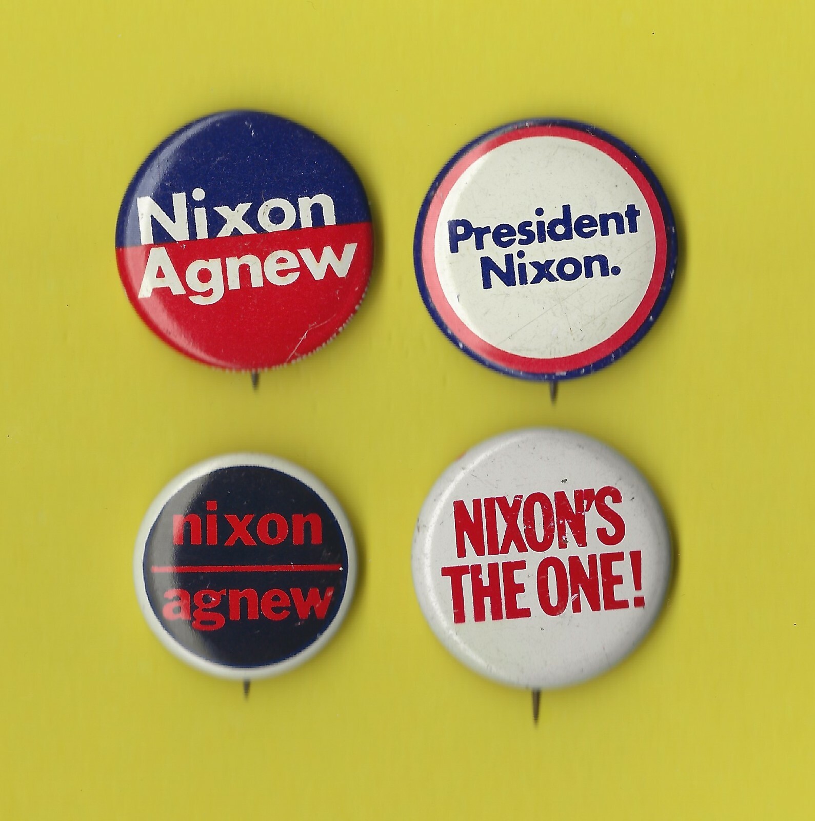 1968-72(Lot of 4) Richard Nixon (1 - 1.12)" / Presidential Campaign Buttons(L08)
