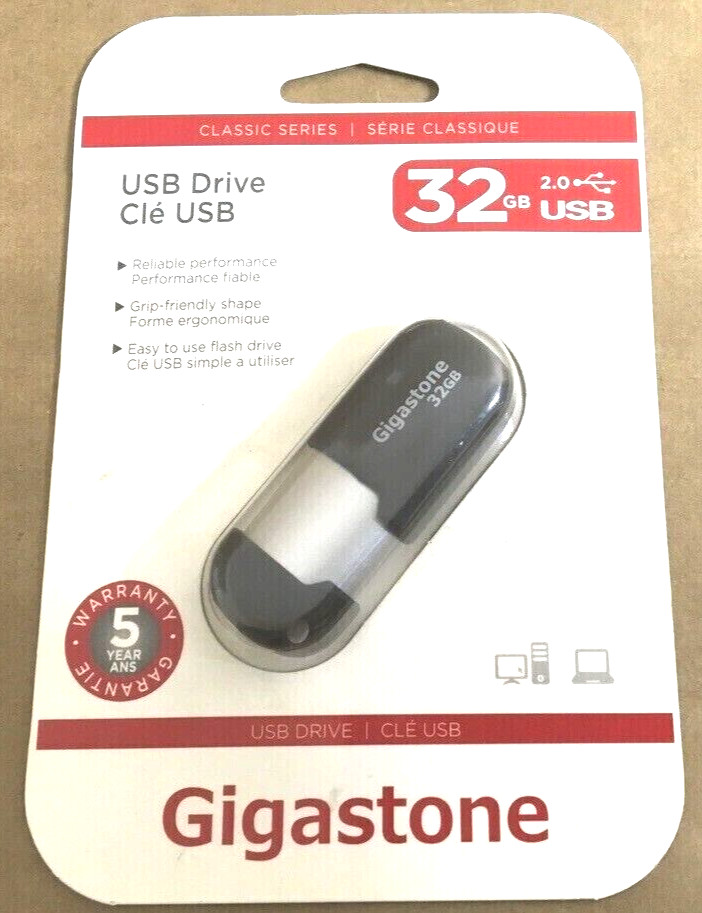 Gigastone Classic 32GB USB2 Flash Drive GS-Z32GCNBL-R ✅❤️️✅❤️️ Brand New!
