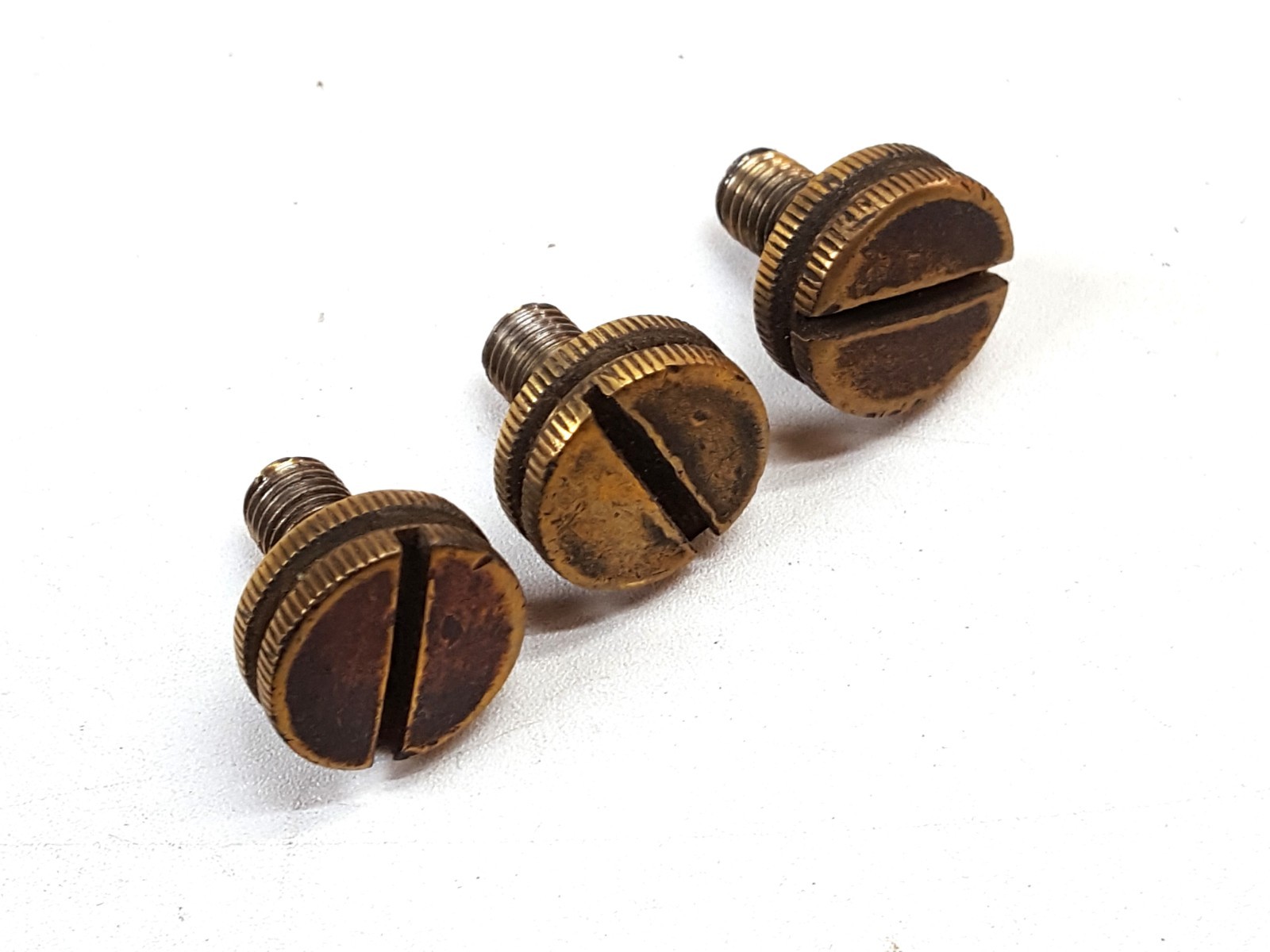 5166 Stanley No. 45; Three Large Head, Brass Slotted, Screws