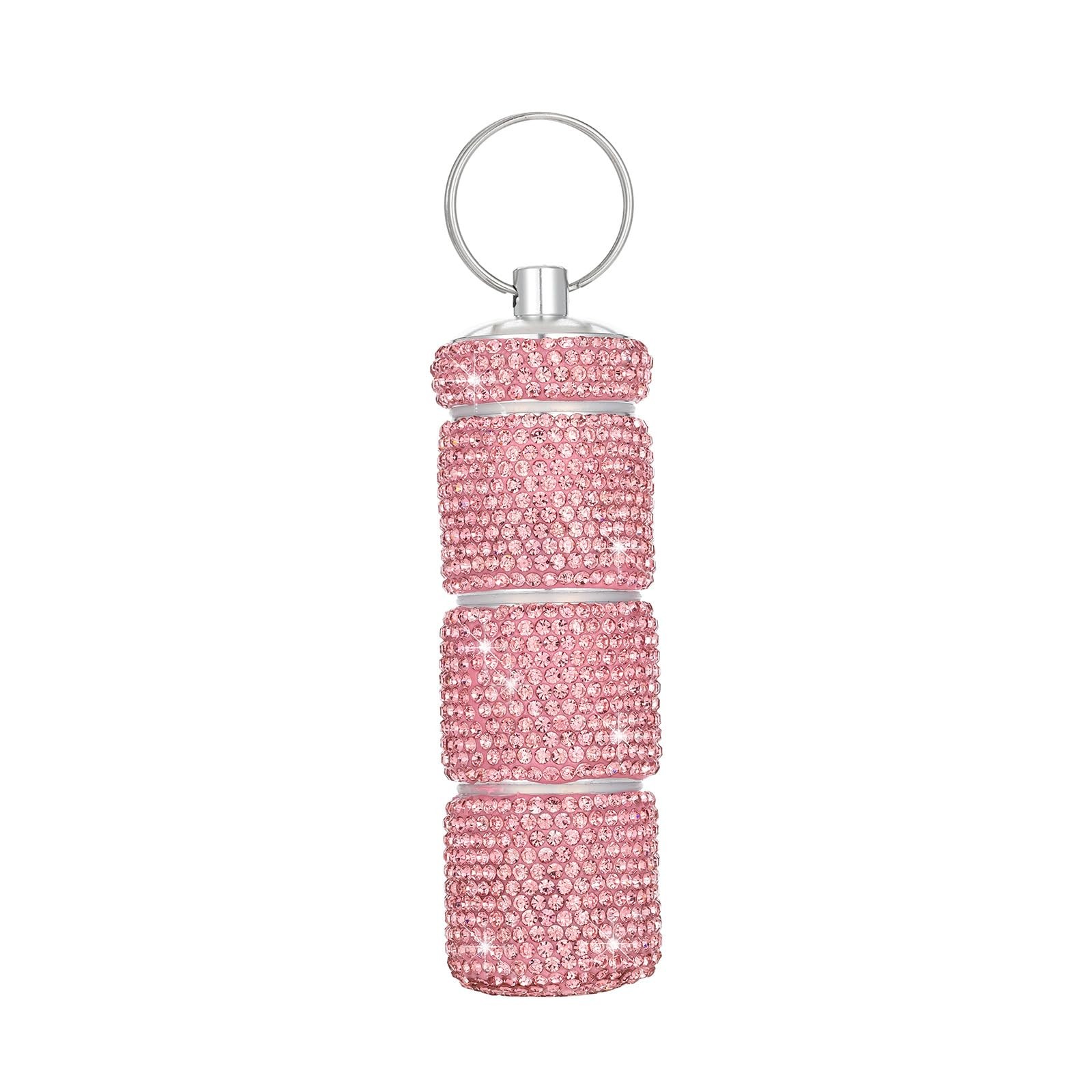 Pill Container Keychain Mini Metal Pill Case Waterproof Small Pill Holder Key...