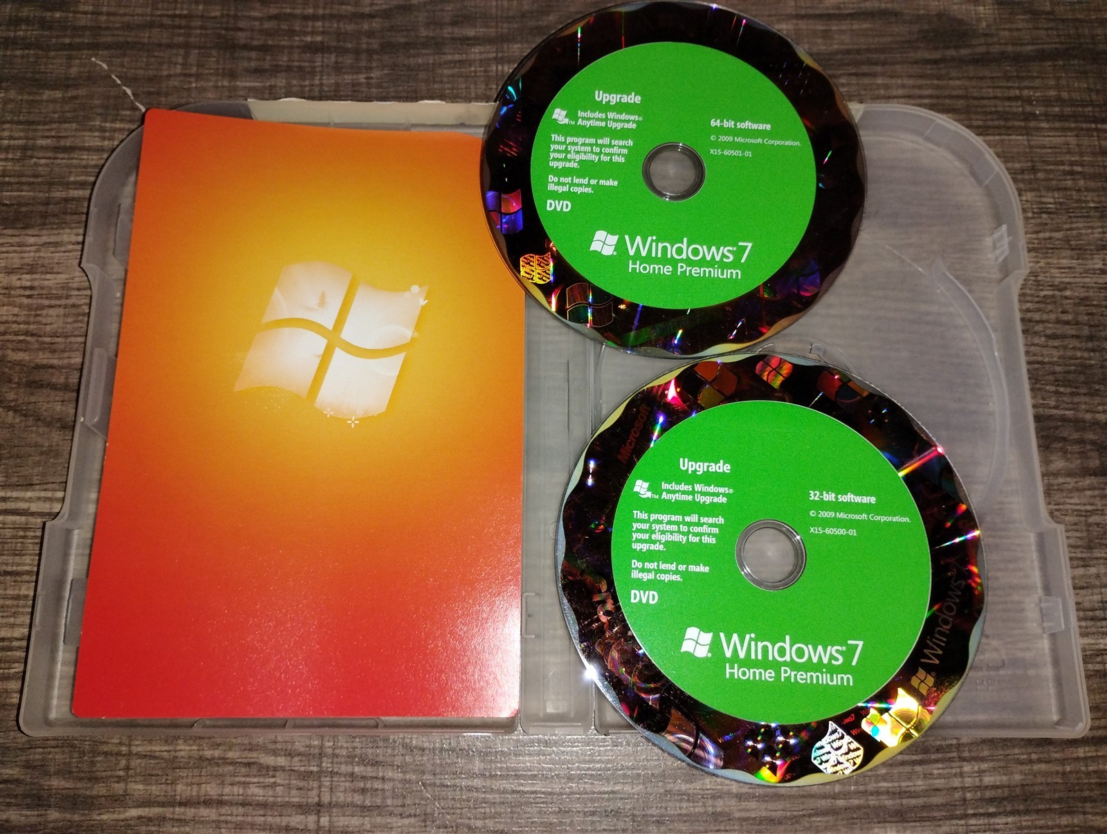 Microsoft Windows 7 Home Premium Upgrade DVD-ROM Retail 2-Disc 64 & 32-bit 2009