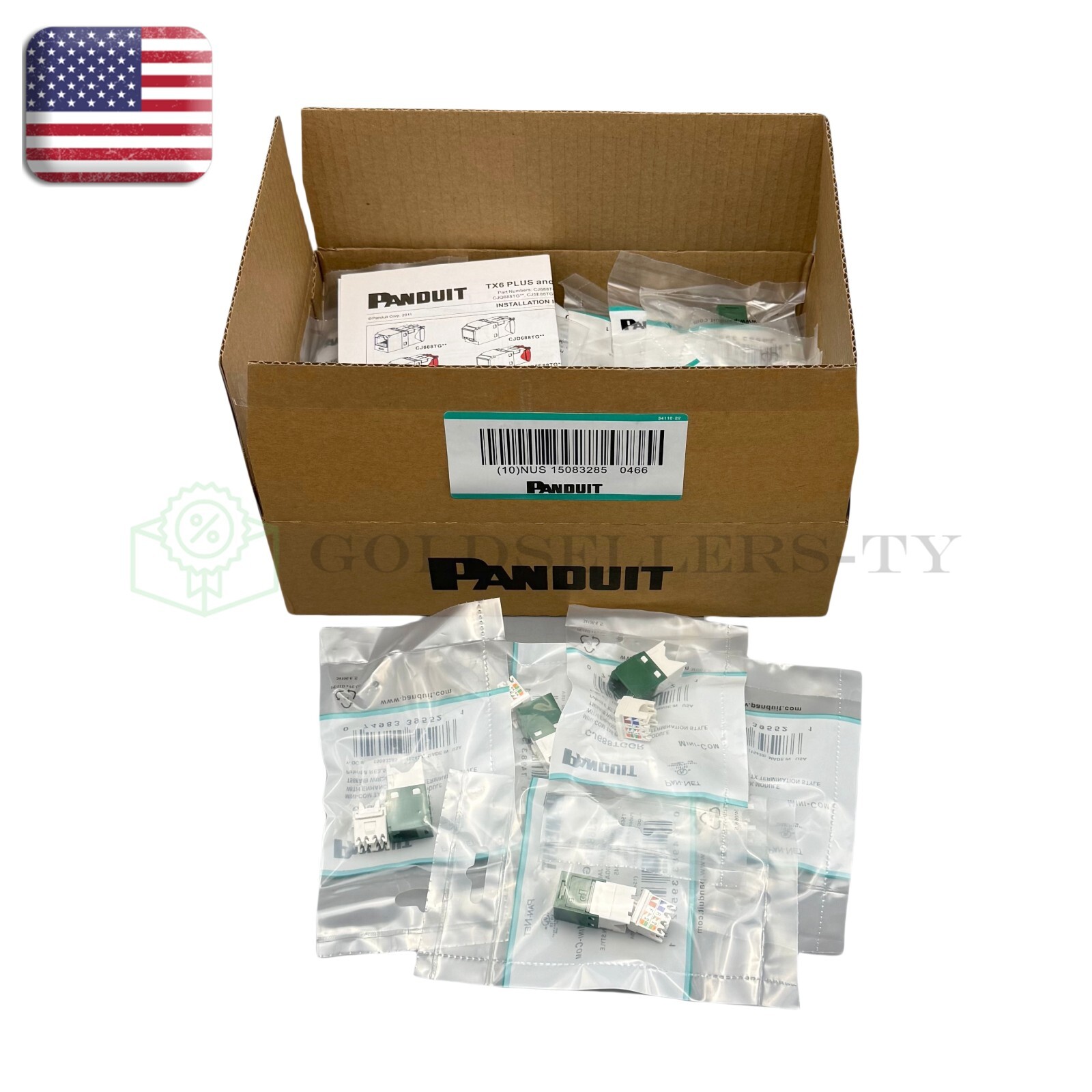 New Fits For Panduit Giga TX Cat6 jack Green BOX OF 50. Free shipping US