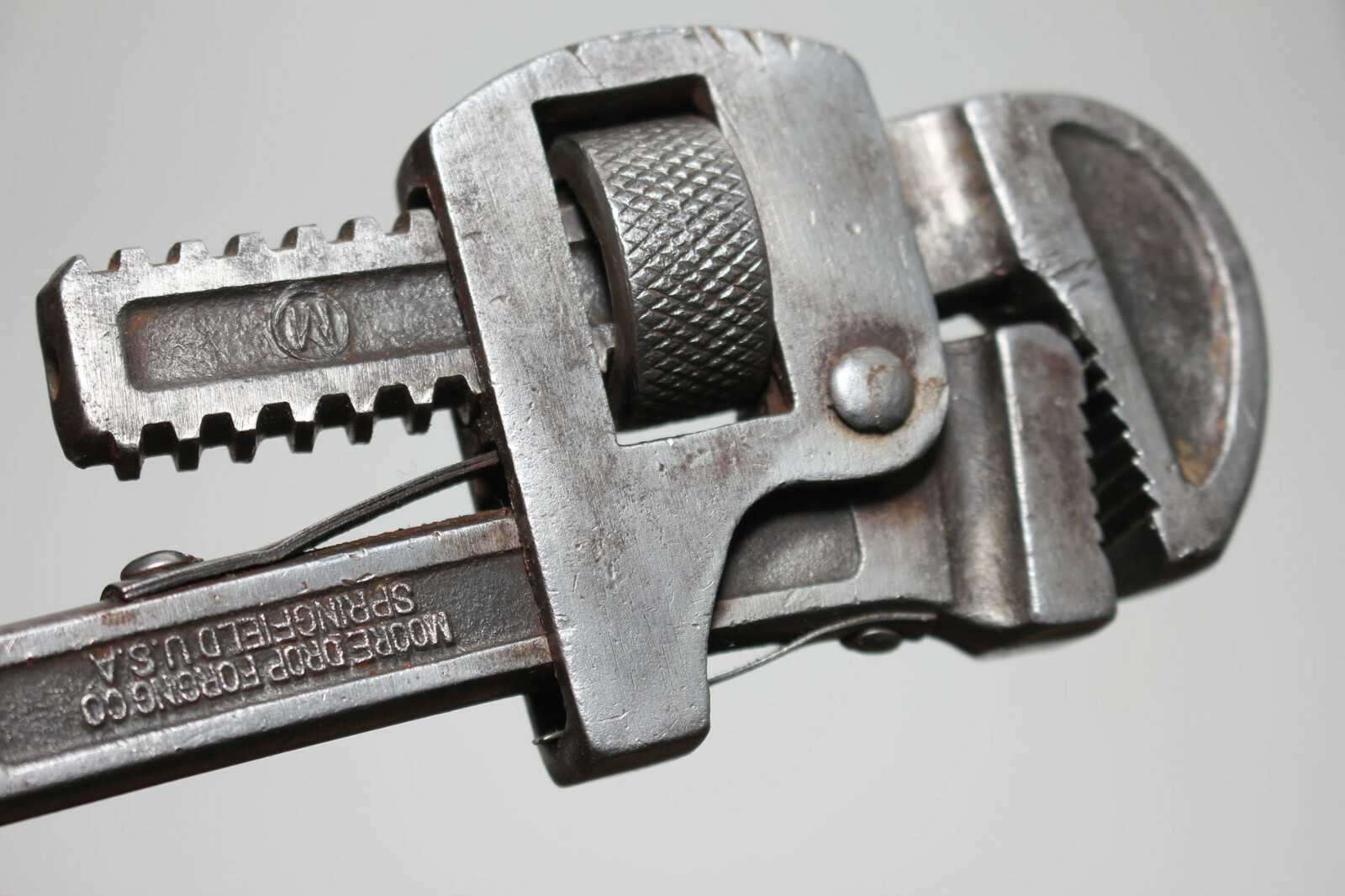 Vintage MORCO No 10 Stillson Pipe Wrench Moore Drop Forging Co. Springfield USA